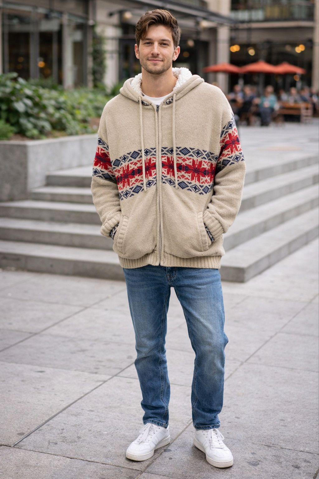 Japanese Brand Vintage Horizon Dream Sherpa Lined Hoodie Native Jacket Size US M / EU 48-50 / 2 - 1 Thumbnail