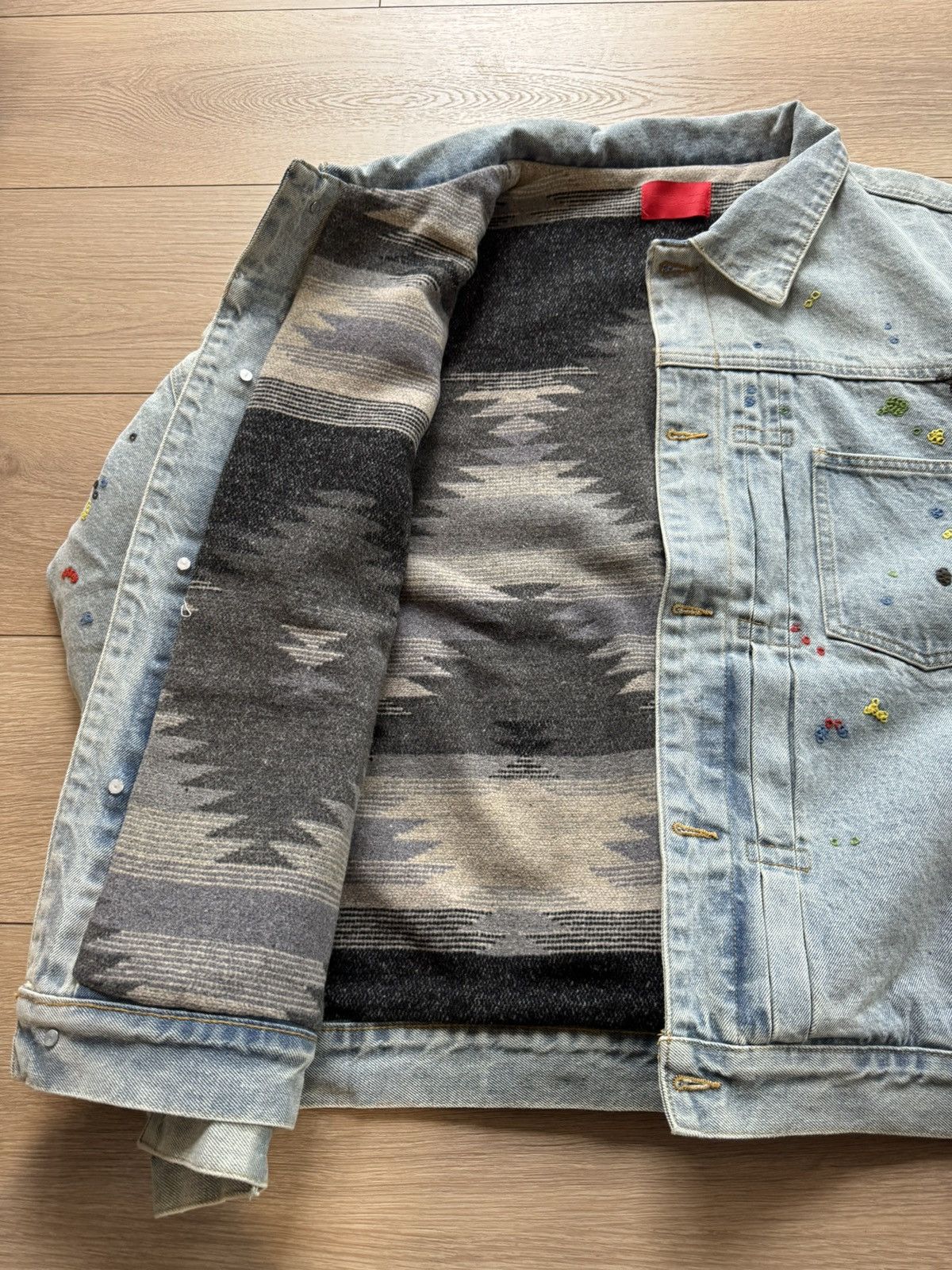 Fugazi Fugazi Chain Link Stitch Denim Jacket Size US XL / EU 56 / 4 - 2 Thumbnail