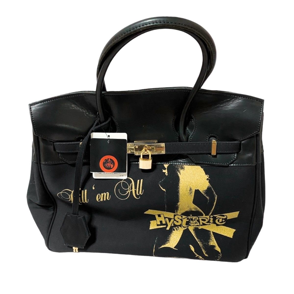 image of Hysteric Glamour NWT Printed Birkin Bag 00S in Black, Women's