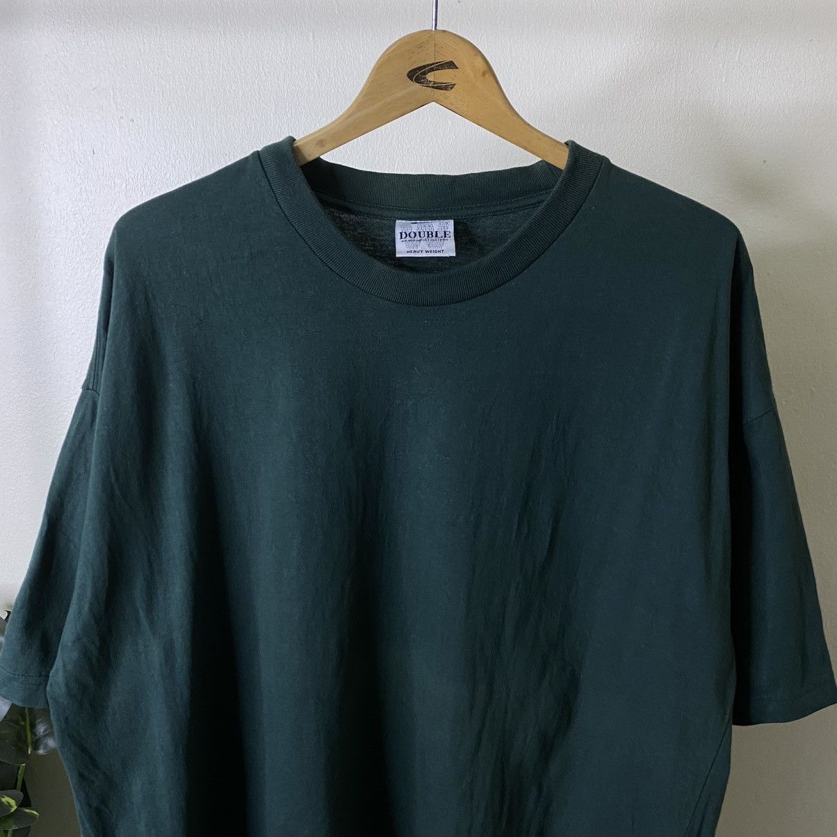Vintage 1990s Emerald Green Blank Nice & Crispy Cotton Tee Size US XXL / EU 58 / 5 - 2 Thumbnail