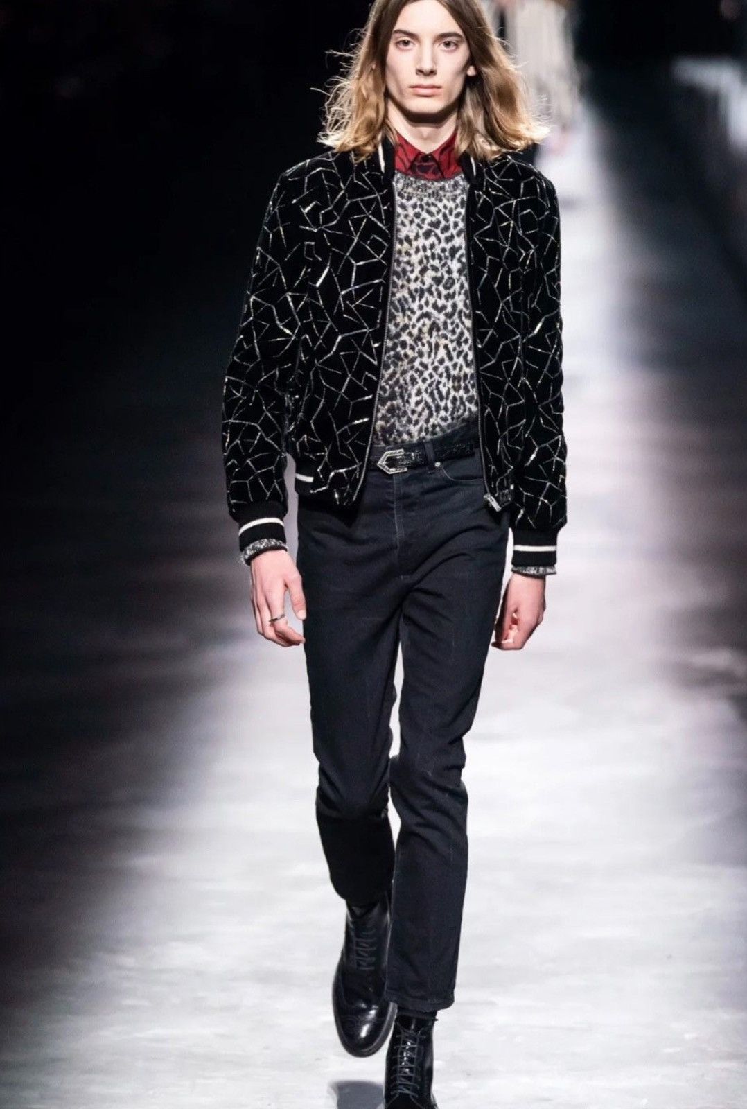 Saint Laurent Paris Saint Laurent FW19 Runway Sequin Embellished VelvetJacket Size US S / EU 44-46 / 1 - 8 Thumbnail