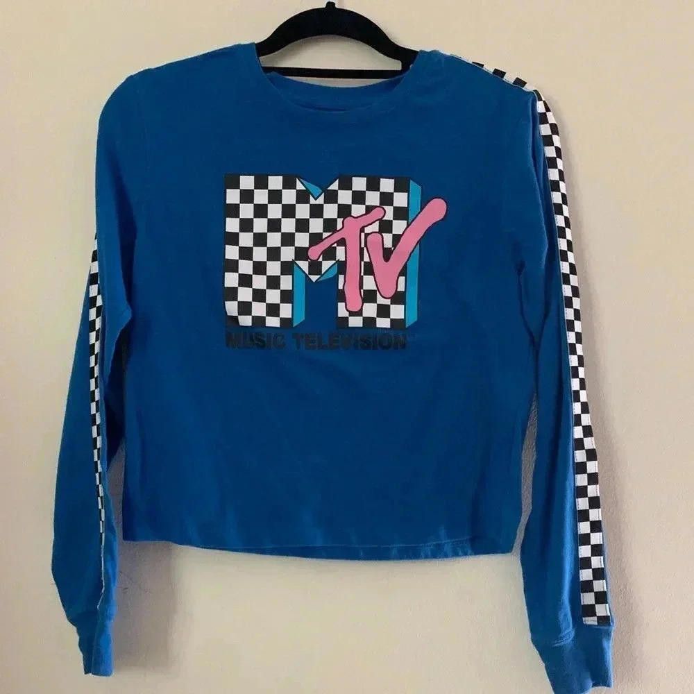 Designer Vintage MTV Music Television Long Sleeve Shirt by Love Tribe Size S / US 4 / IT 40 - 2 Thumbnail