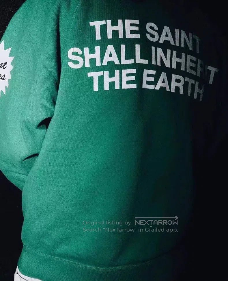Saint Michael Saint Michael Cream Green Destruction Long Sleeve Sweatshi Size US M / EU 48-50 / 2 - 7 Thumbnail