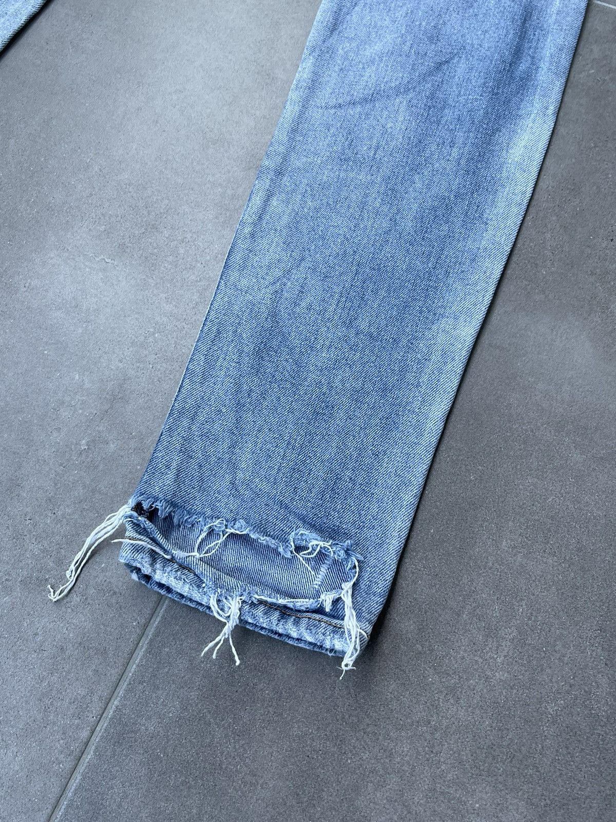 Balmain Balmain Distressed Indigo Biker Denim Pants Size US 31 - 18 Thumbnail