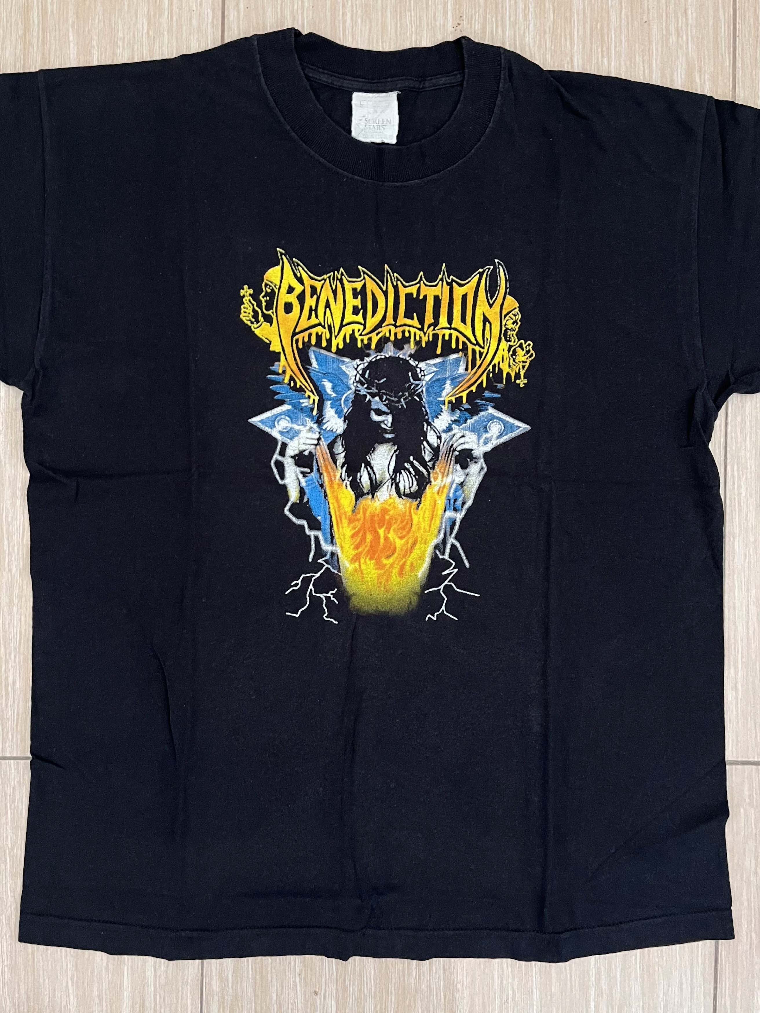 Band Tees Vintage 2002 BENEDICTION "Chaos Over Europe" Band T-shirt Size US L / EU 52-54 / 3 - 1 Thumbnail