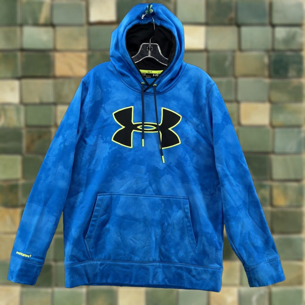 Under Armour Under Armour Storm Hoodie Men's M Blue Camouflage Logo All Seasons Hooded Pullover 90s Activewear Gym Varsity Training Kangaroos? Size US M / EU 48-50 / 2 - 1 Thumbnail