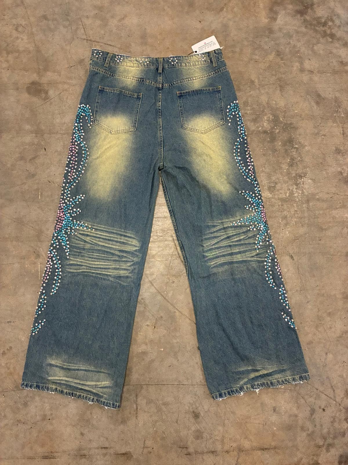 Vale Vale Valley Dreams Blue Tsunami Faded Denim Baggy Jeans 30 Size US 30 / EU 46 - 2 Thumbnail