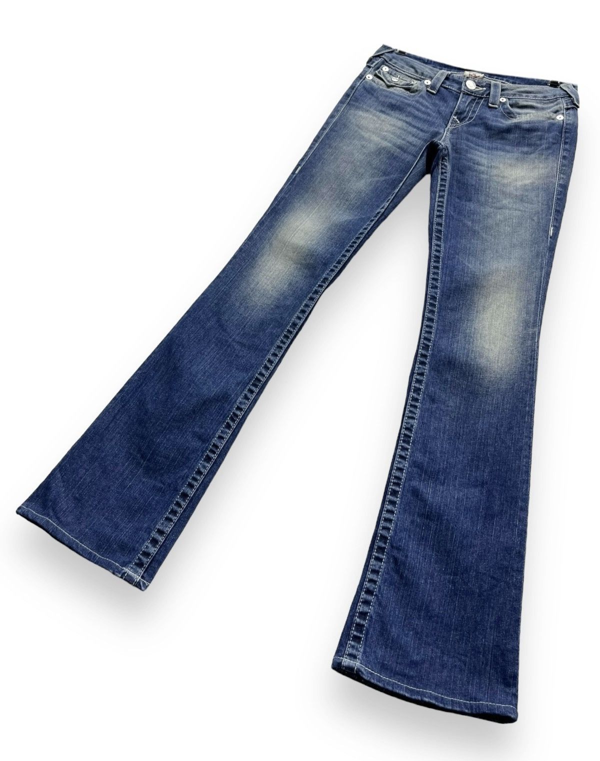 Swarovski 🔥VTG TRUE RELIGION BECKY x SWAROVSKI GEMSTONE Stretch FLARE Size 28" / US 6 / IT 42 - 7 Thumbnail