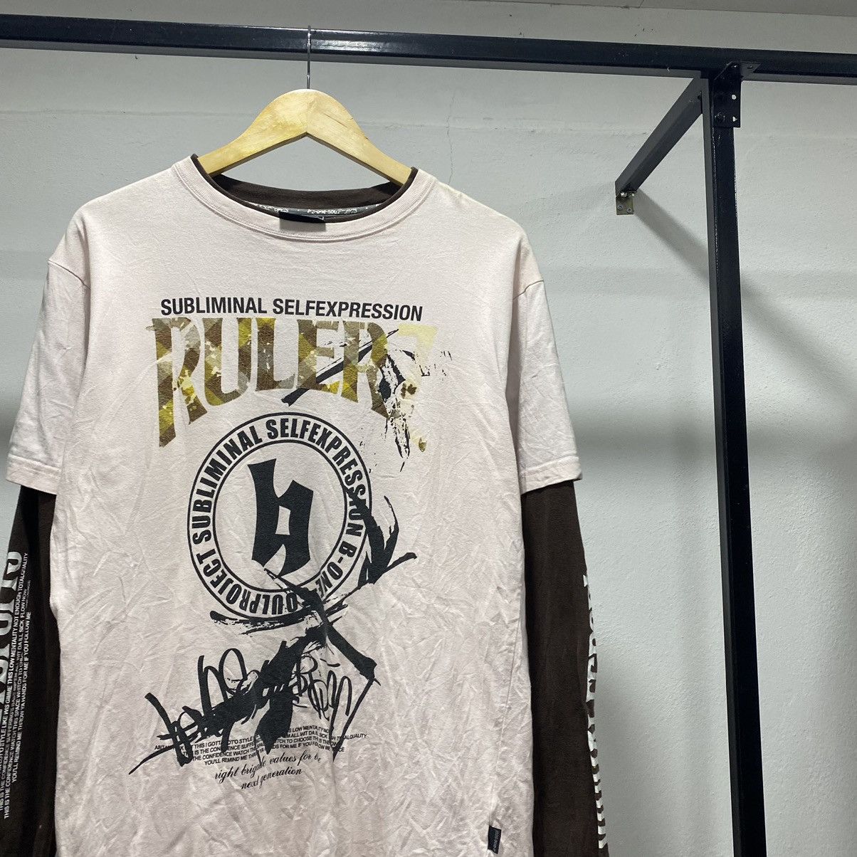 Japanese Brand Sick☠️ B-One-Soul Y2K Poem Ls Tee Punk Wording Grunge 90s Size US M / EU 48-50 / 2 - 3 Thumbnail