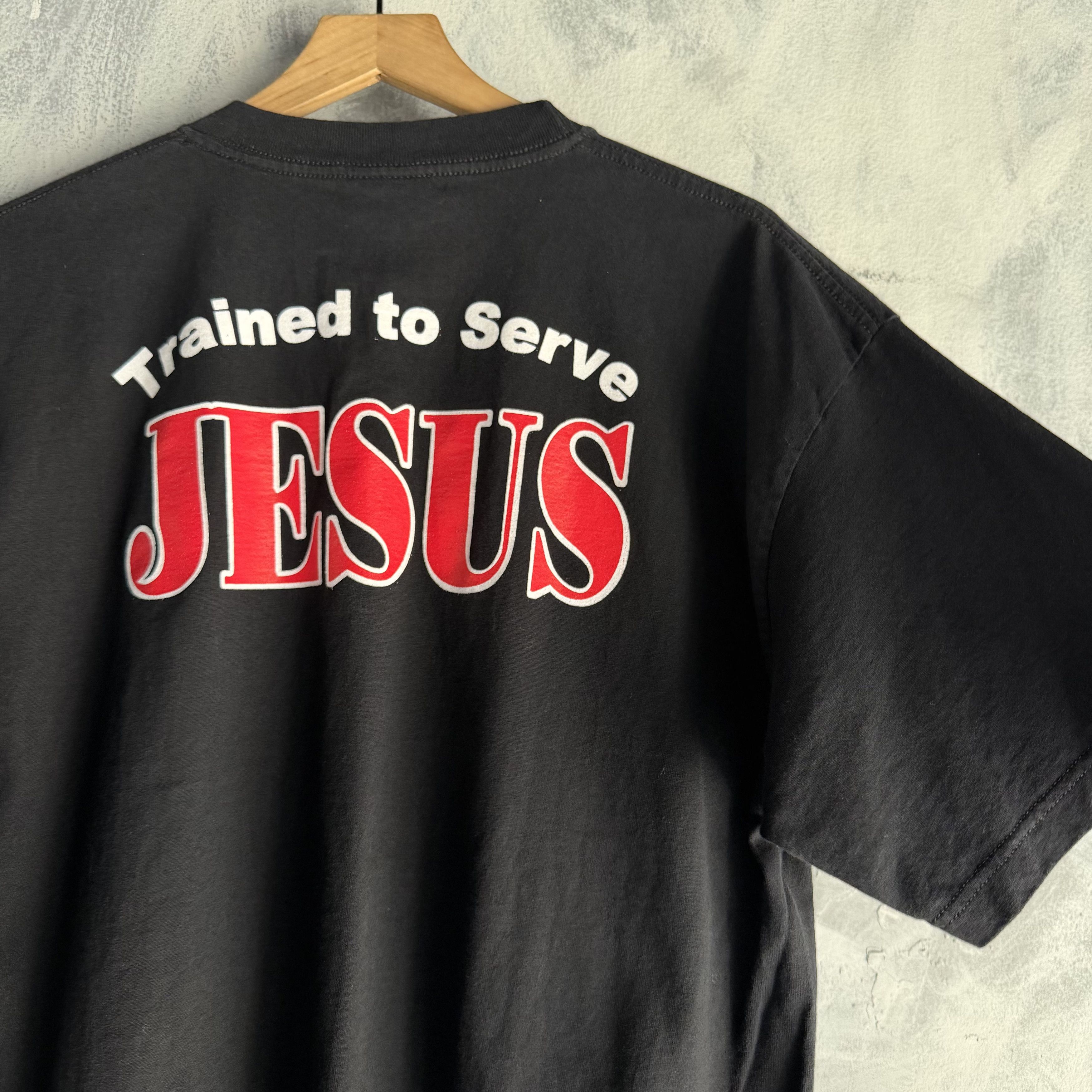 Other Vtg Y2K Jesus T Shirt Mens Trained To Serve Jesus Set Free Size US XL / EU 56 / 4 - 3 Thumbnail