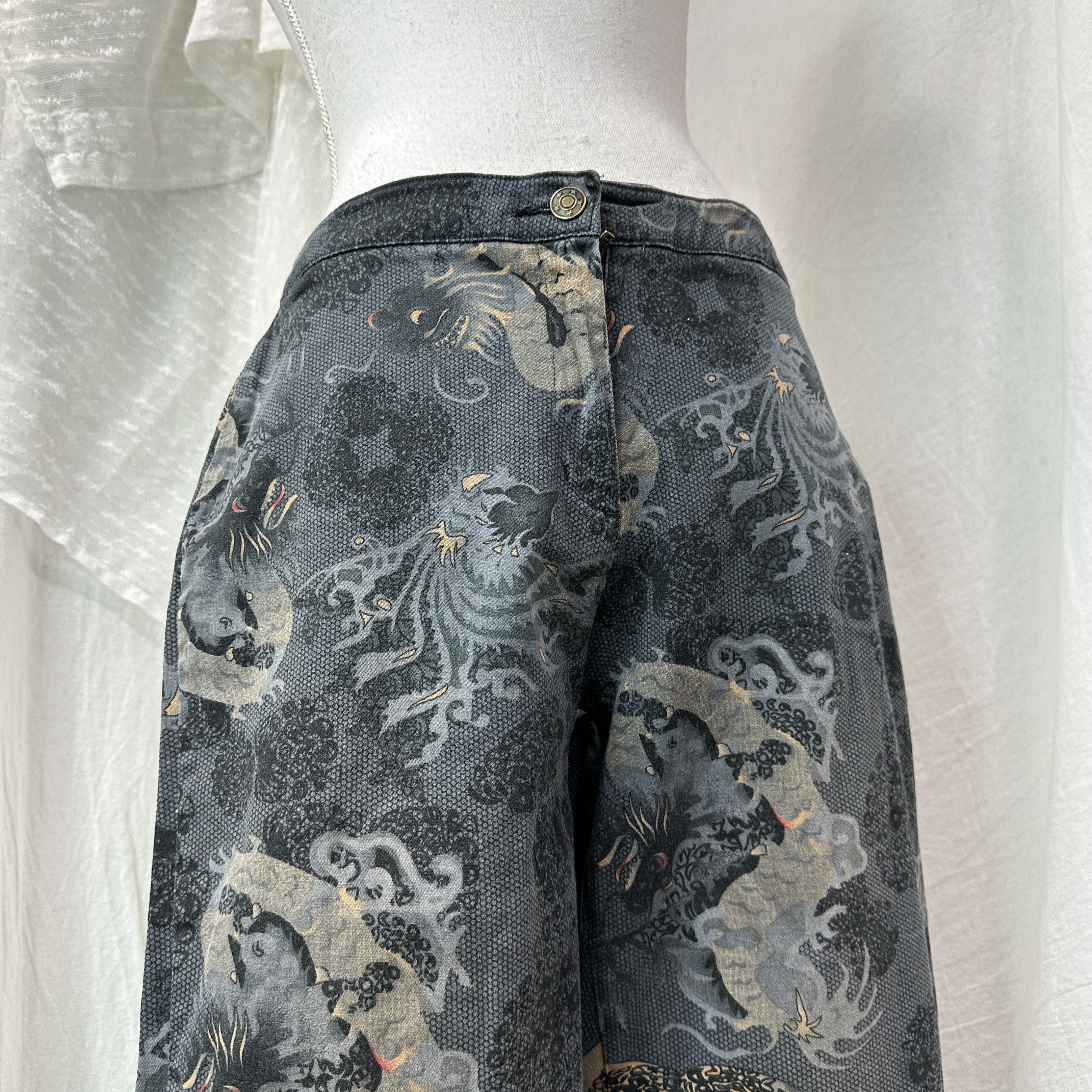 Vintage Vintage Streetwear Dragon Tiger Fullprint Jeans Y2K Size 38" / US 16 / IT 52 - 6 Thumbnail