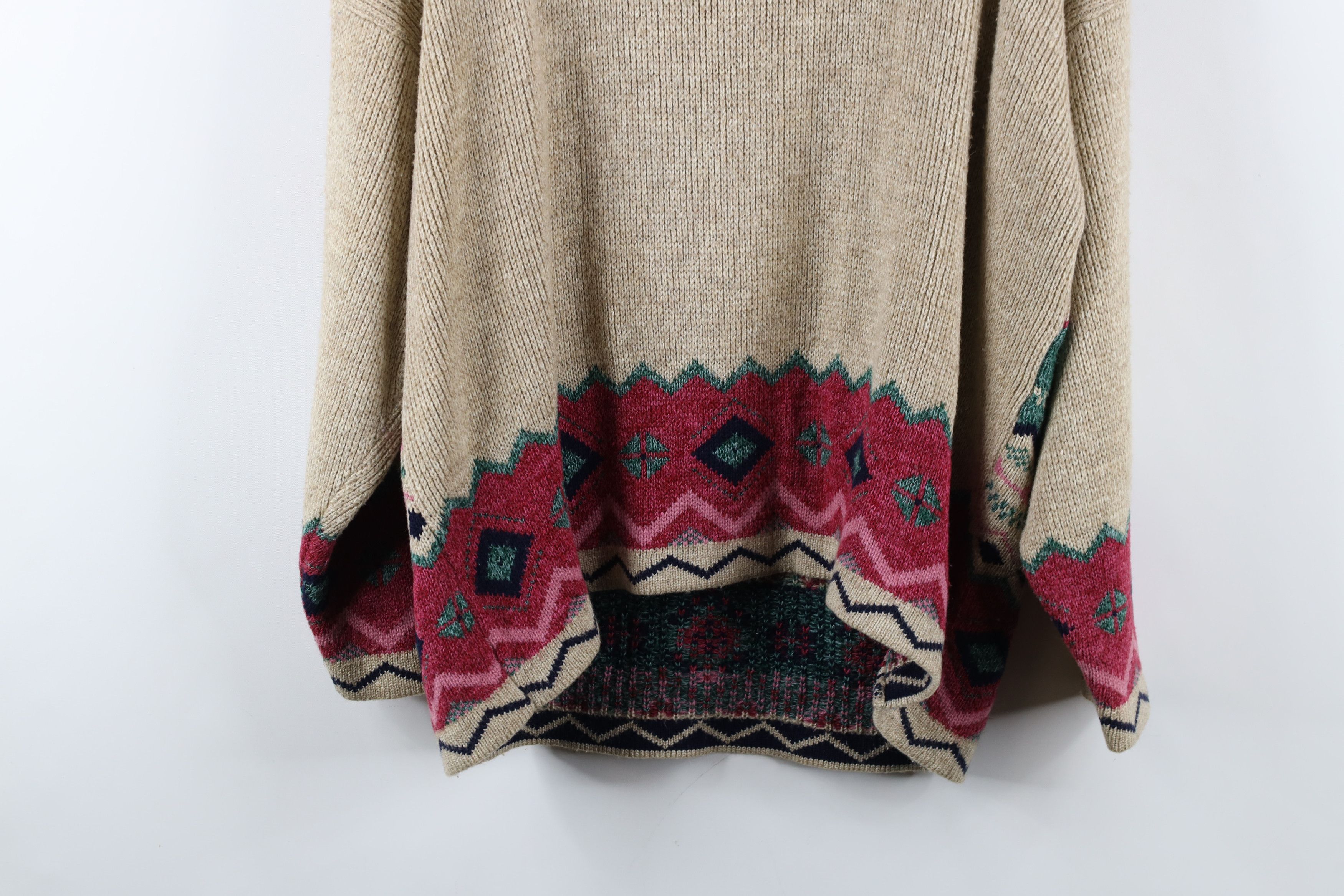 Vintage Vintage 90s Streetwear Fair Isle Knit Tunic Sweater USA Size L / US 10 / IT 46 - 10 Thumbnail