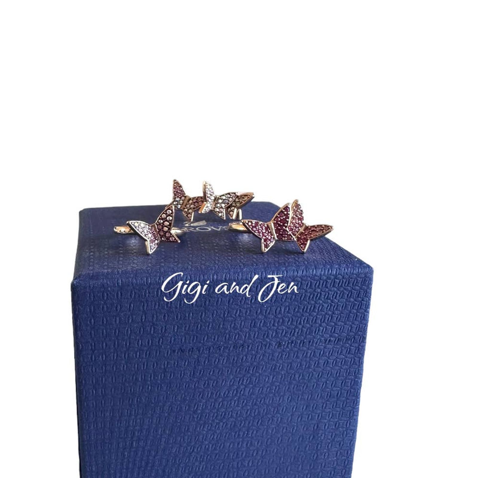 Swarovski Swarovski Lilia ring Set (3), Butterfly, Rose gold-tone 7 Size ONE SIZE - 6 Thumbnail