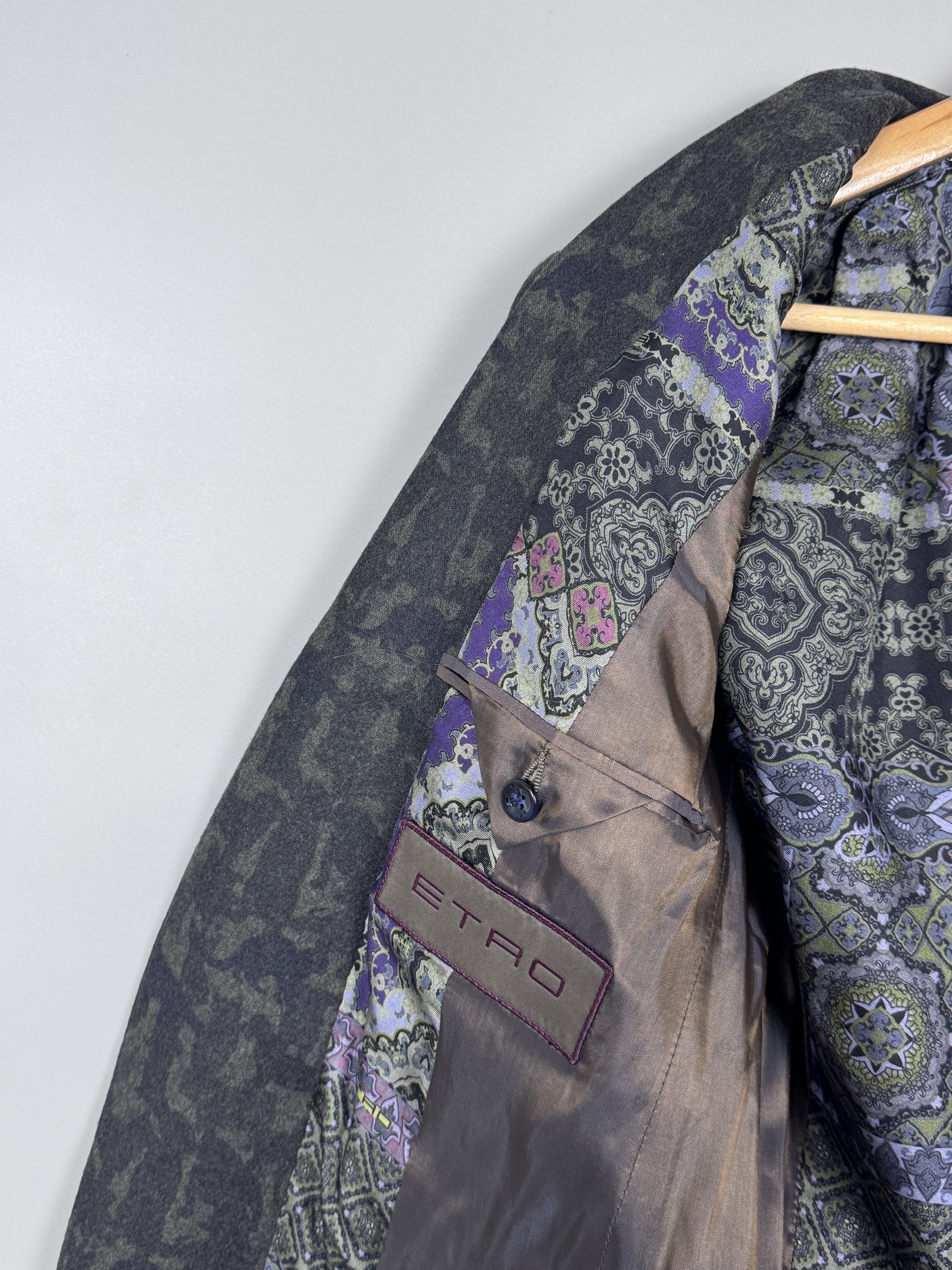 Etro ETRO Italy Wool Jacket with Silk Lining Paisley Pattern Size 38R - 9 Thumbnail