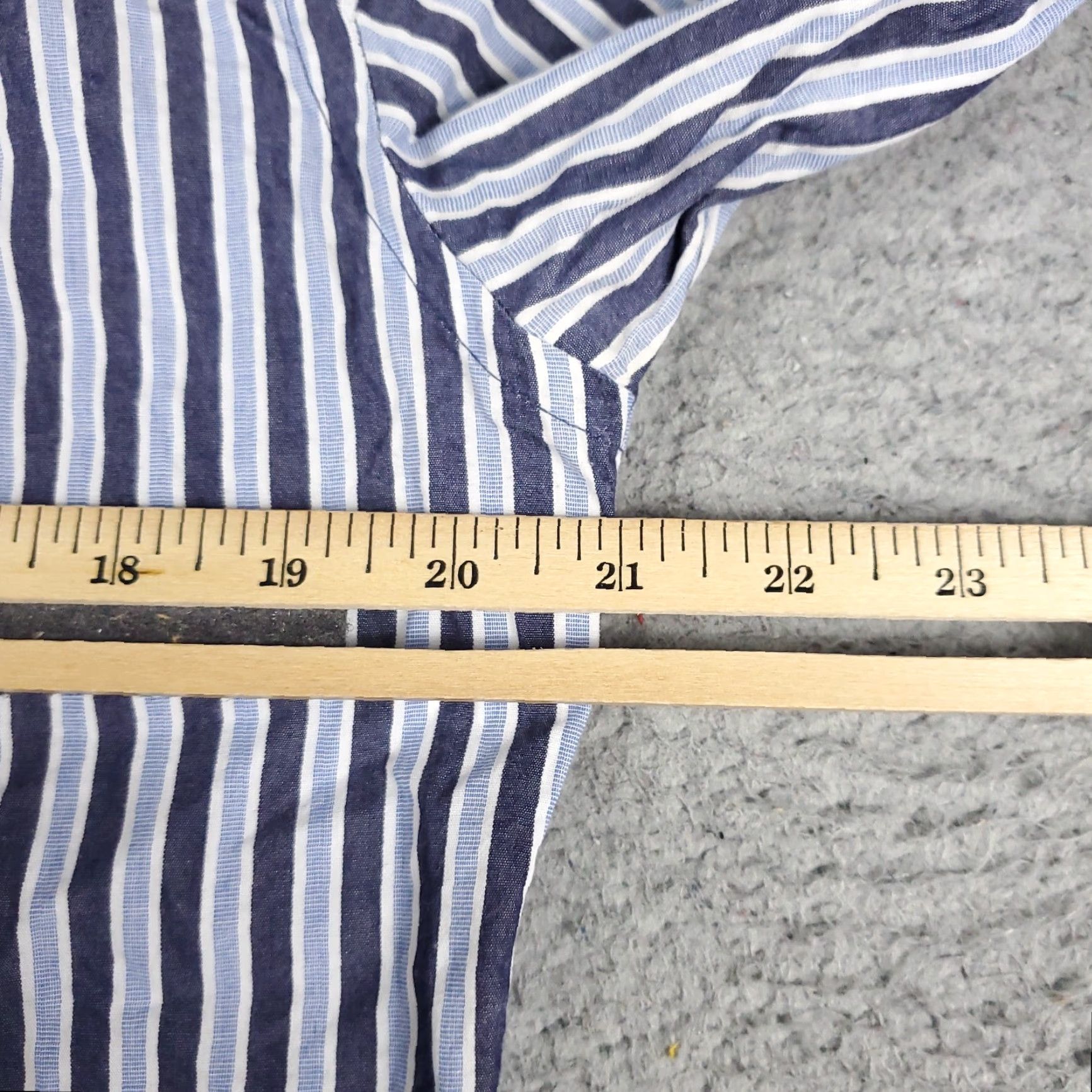 Tommy Hilfiger Tommy Hilfiger Blue Striped Dress Shirt Mens Size 15 Long Sleeve Button Up Casual Classic Size 40R - 7 Thumbnail