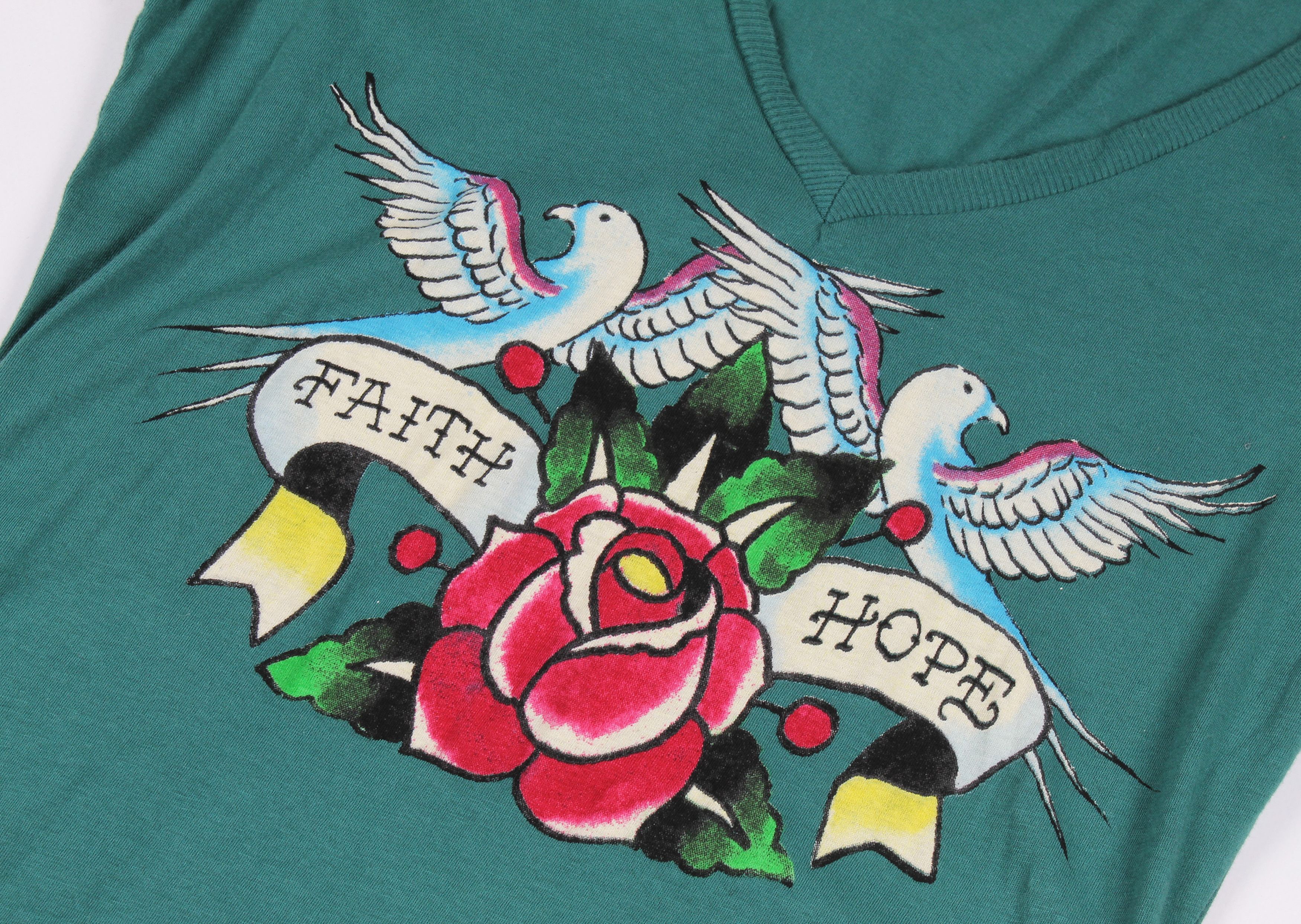 Christian Audigier Ed Hardy Vintage Y2K Printed Tunic T-shirt Top Size S / US 4 / IT 40 - 4 Thumbnail