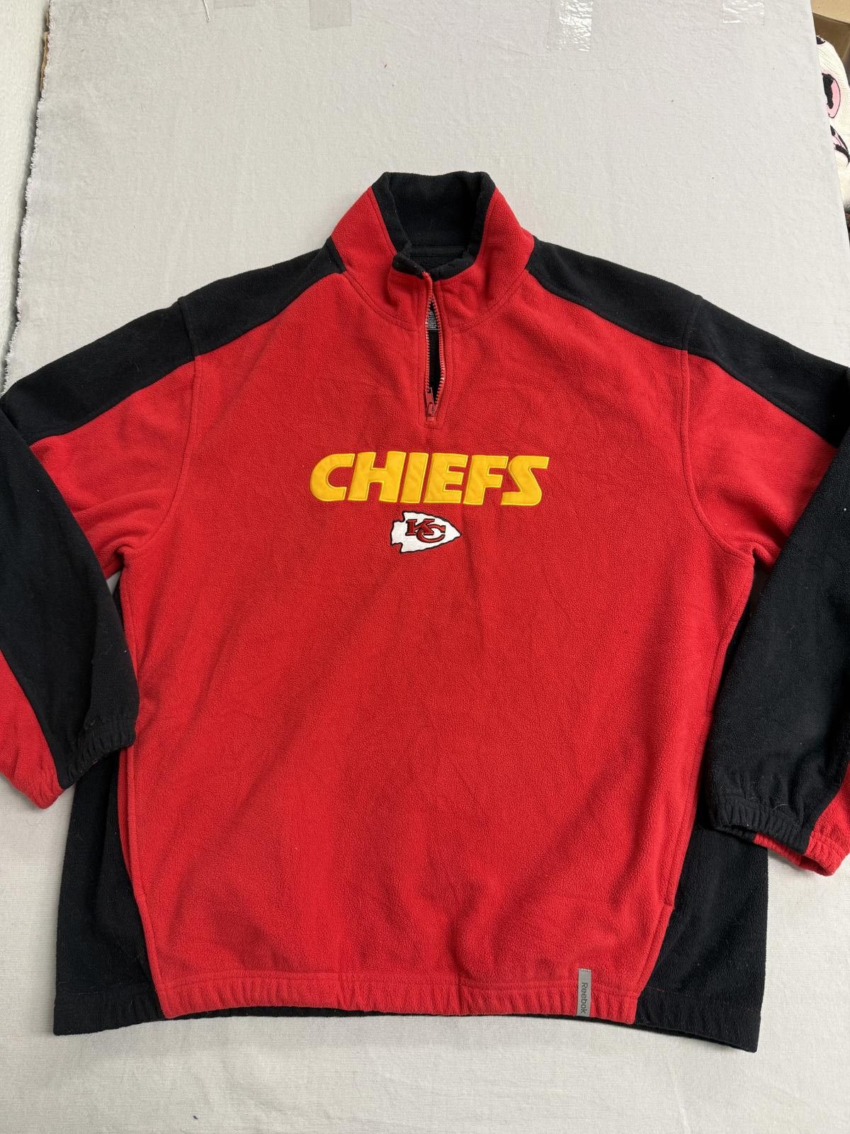 NFL NFL Kansas City Chiefs Fleece Quarter Zip Reebok BLK Red XL Size US L / EU 52-54 / 3 - 1 Thumbnail