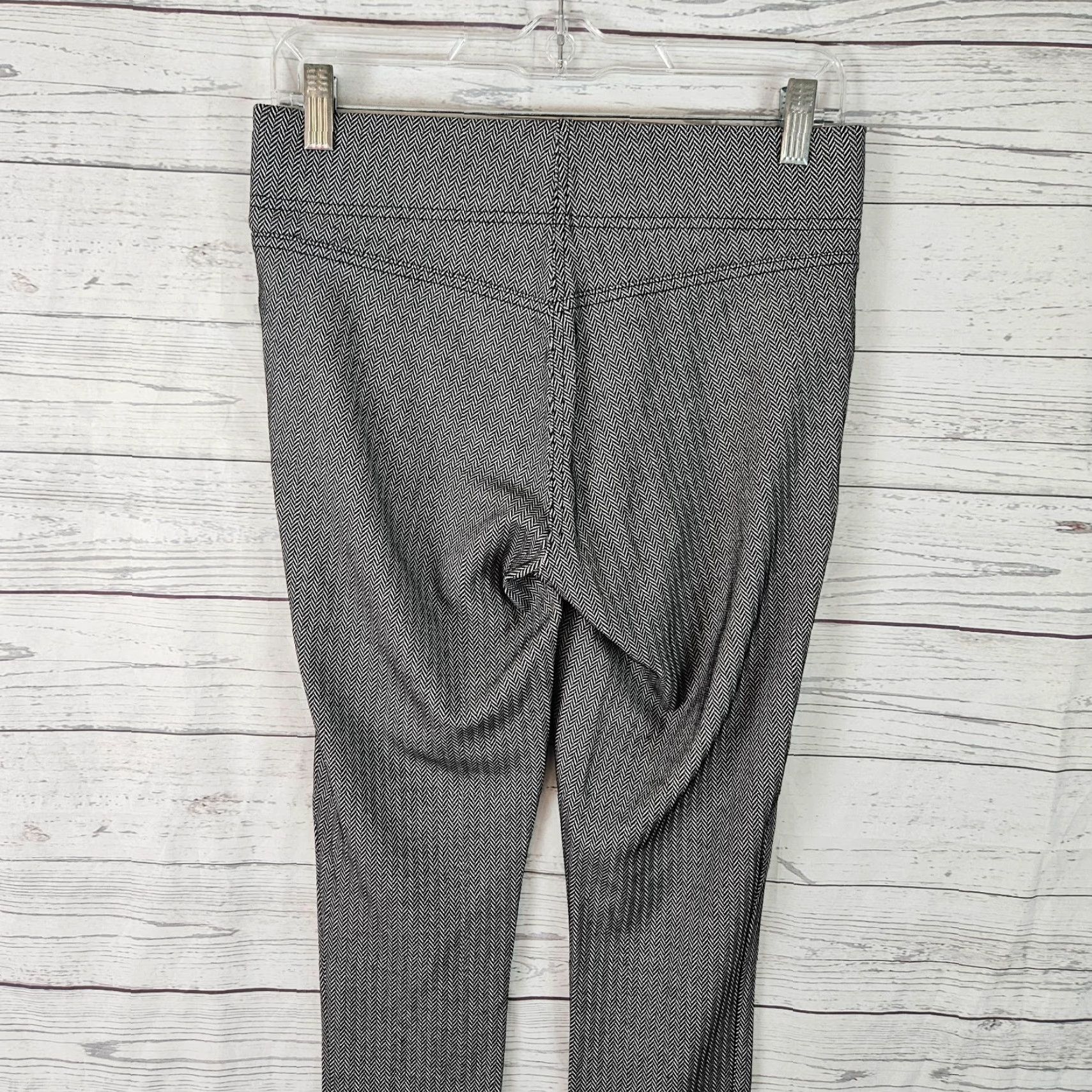 Loft VINTAGE Ann Taylor LOFT Womens Ponte Knit Leggings Sz Small Black Herringbone Size 28" / US 6 / IT 42 - 4 Thumbnail
