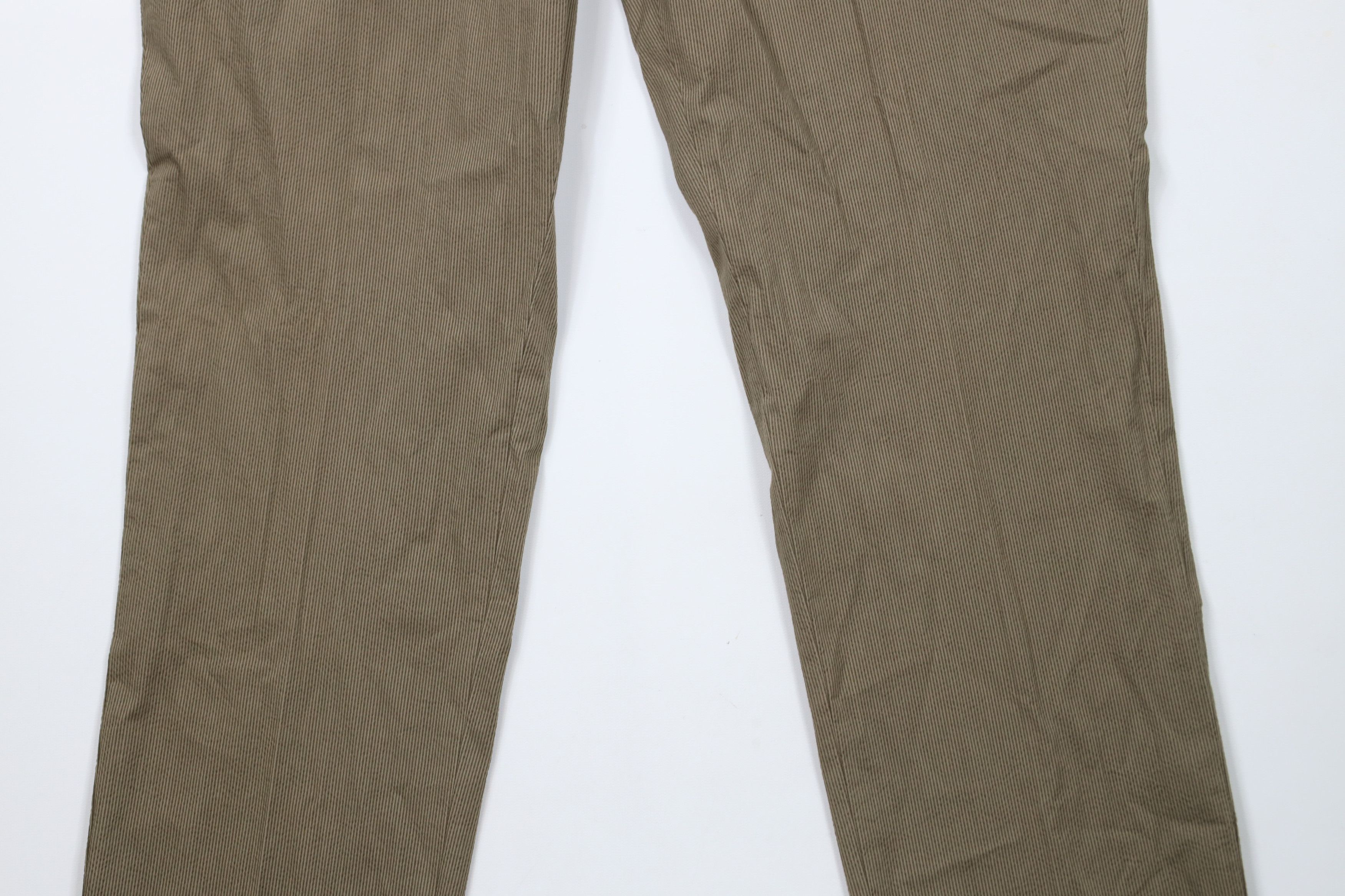 Express × Vintage New Express Pinstriped Straight Leg Chino Pants Brown Cotton Size US 33 - 3 Thumbnail