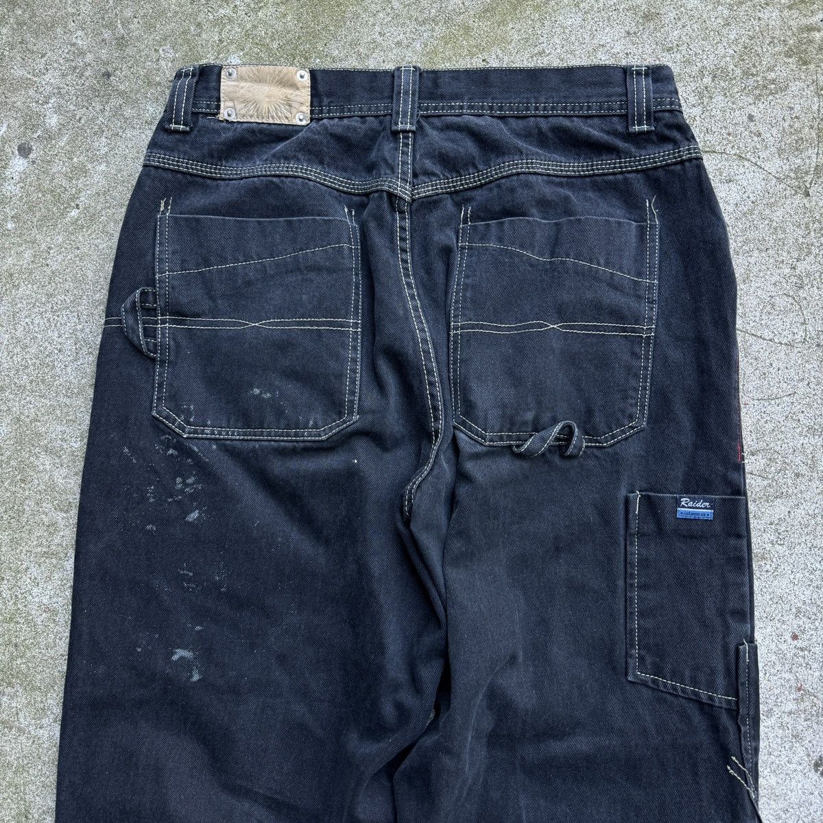 Vintage Y2K Baggy Faded Thrashed Wide Leg Skater Jeans ERD Grunge Size US 32 / EU 48 - 7 Thumbnail