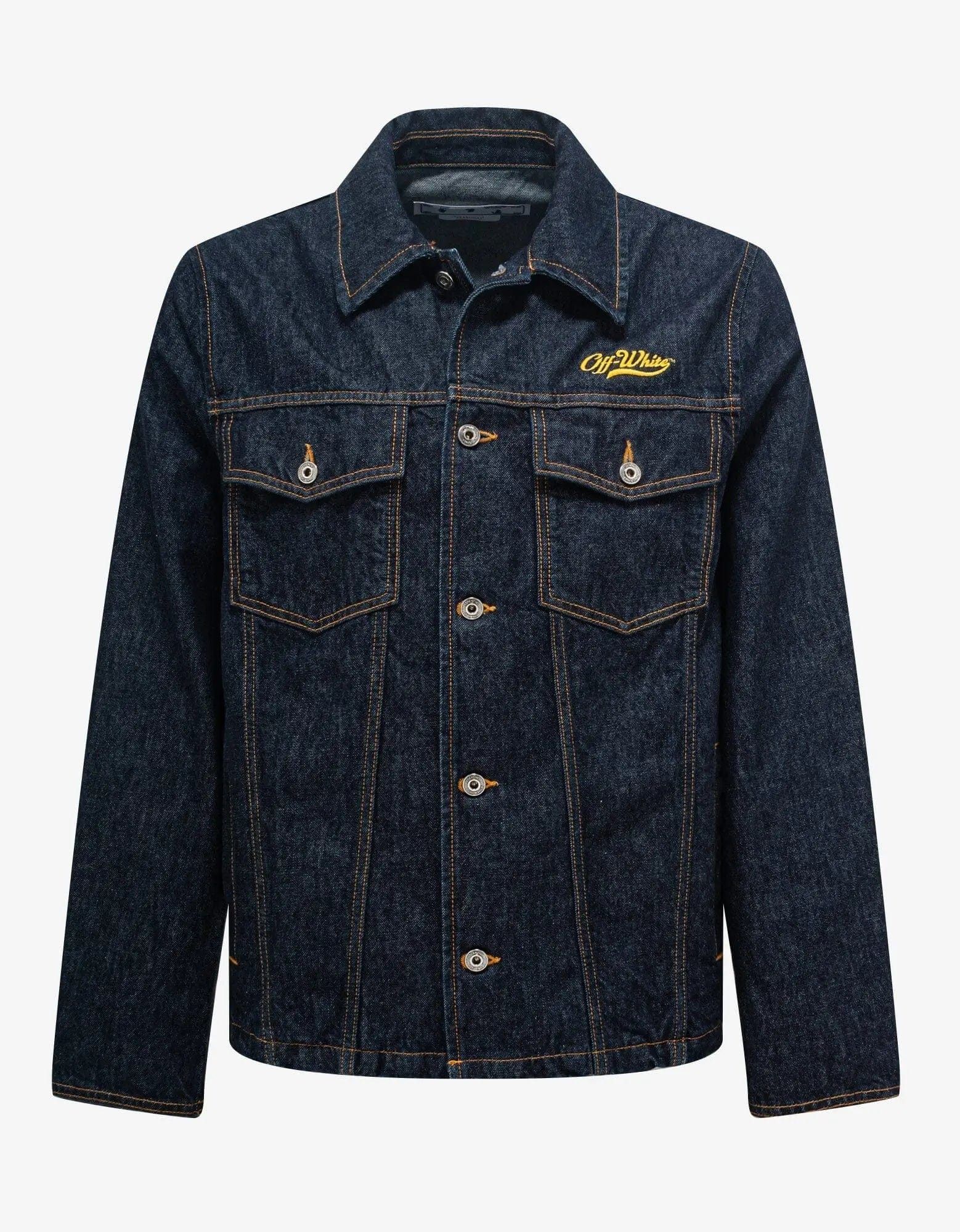 Off-White Off-White Blue Wave Off Utility Denim Jacket Size US M / EU 48-50 / 2 - 1 Thumbnail