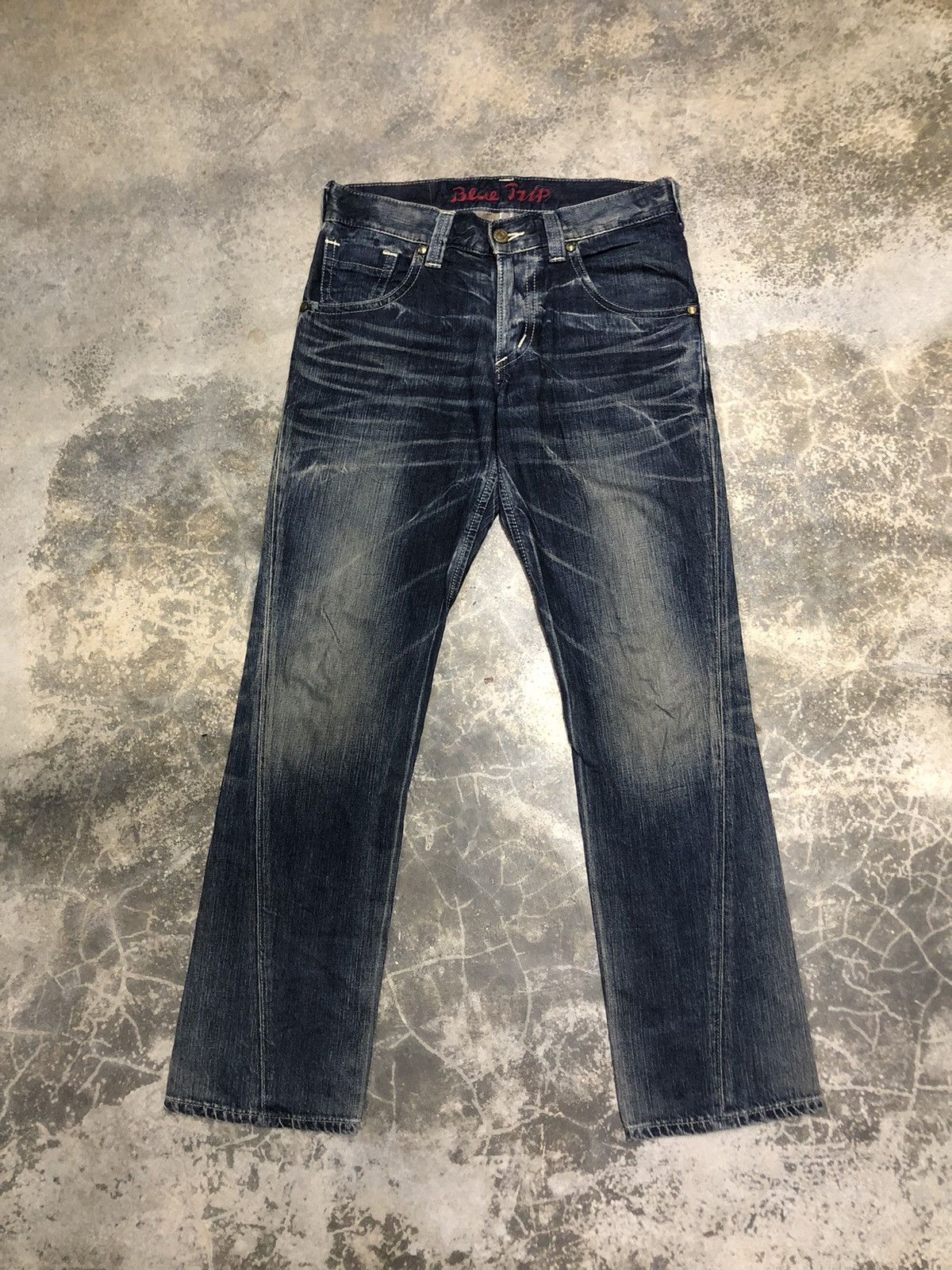 Hysteric Glamour × Japanese Brand Edwin Blue Trip Leg Twisted Washed Denim Size US 34 / EU 50 - 2 Thumbnail