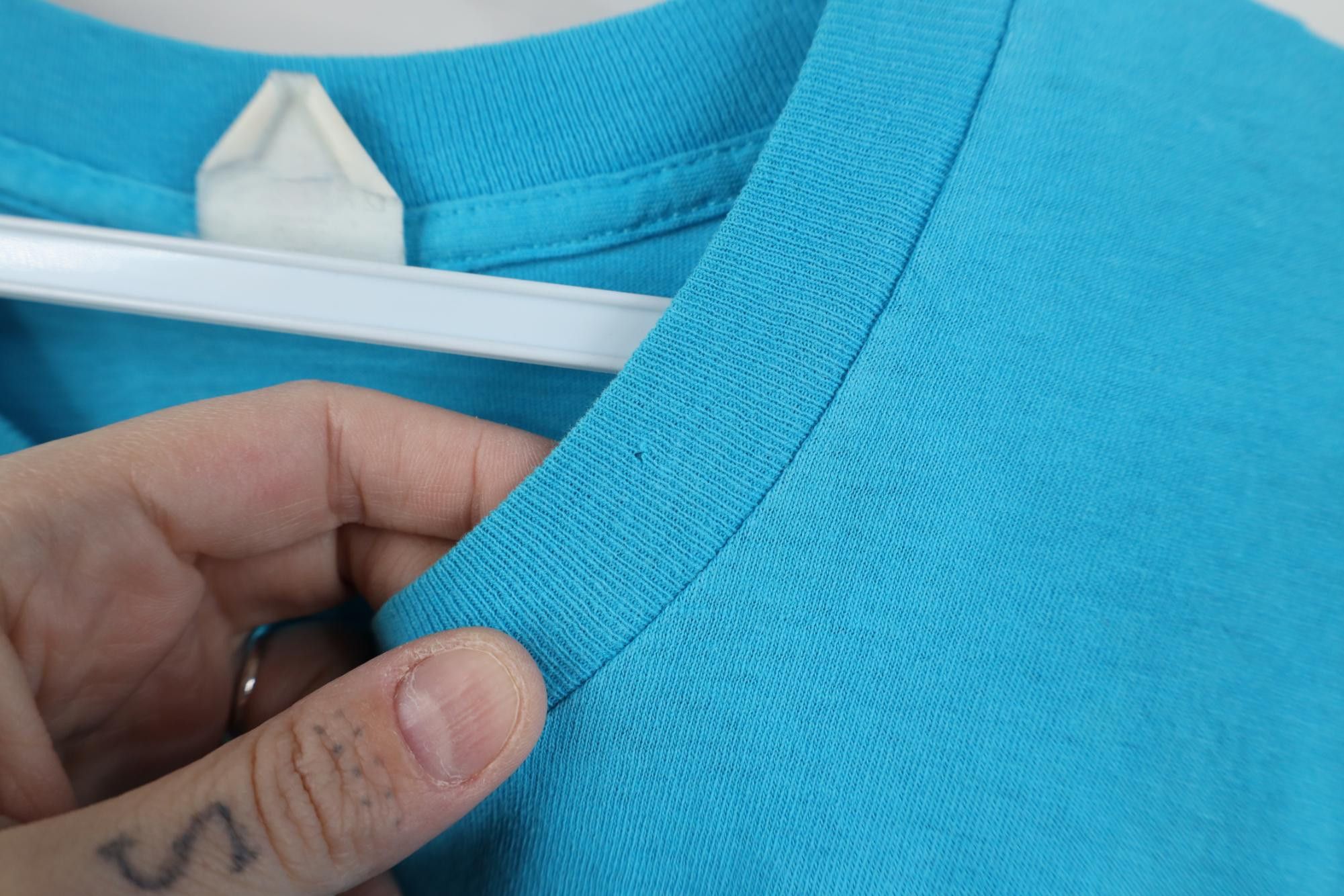 Vintage Vintage 90s Streetwear Blank Cotton Pocket T-Shirt Blue USA Size US XL / EU 56 / 4 - 6 Thumbnail