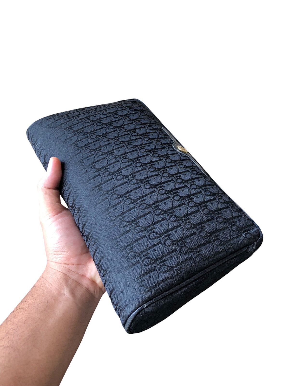Christian Dior Monsieur Vintage 90s Christian Dior Monogram Clutch Bag Black Size ONE SIZE - 1 Thumbnail