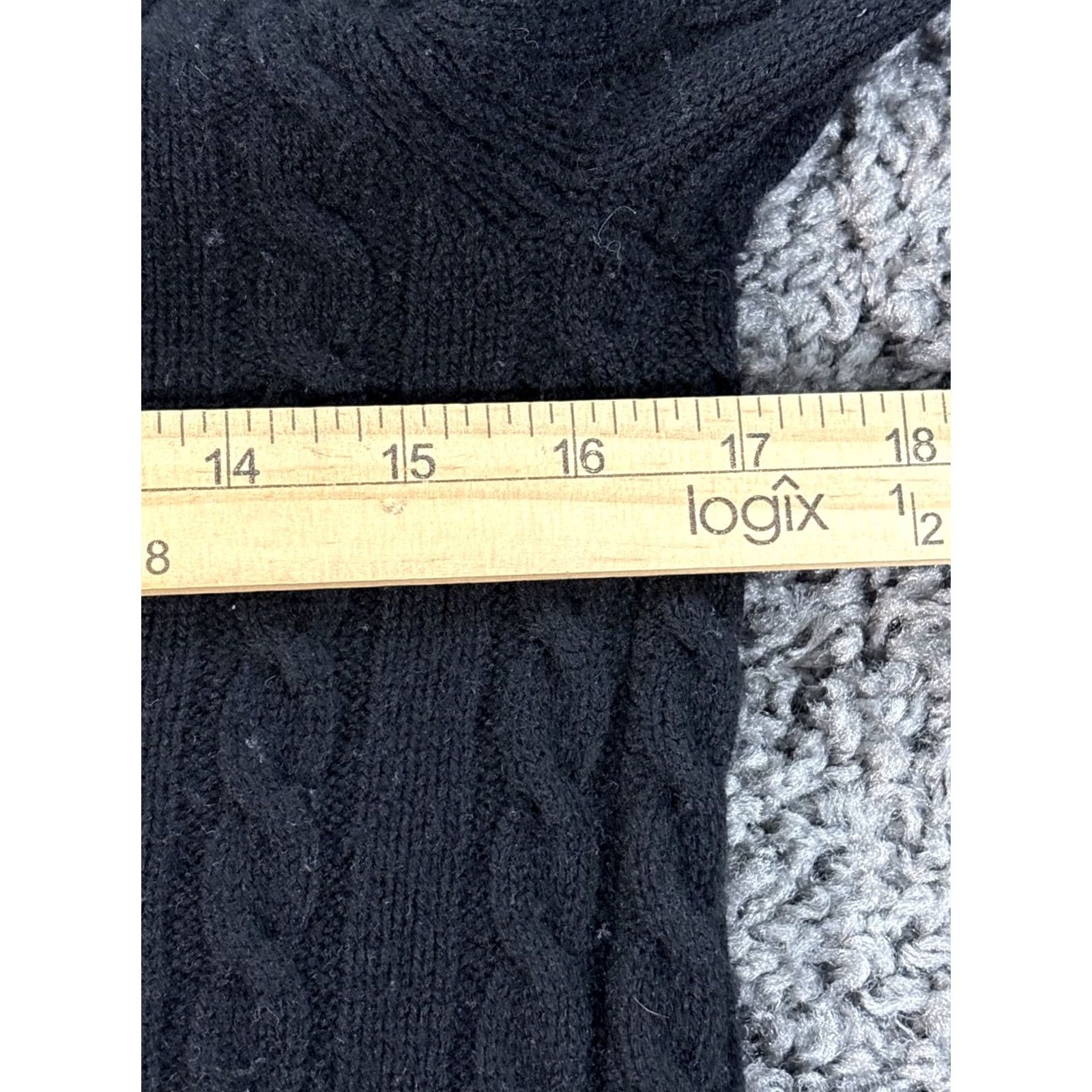 Ralph Lauren Lauren Ralph Lauren Sweater Women S Black Cashmere Shawl Neck Cable Knit Pullover Lightweight Breathable Regular Knit Size S / US 4 / IT 40 - 3 Thumbnail