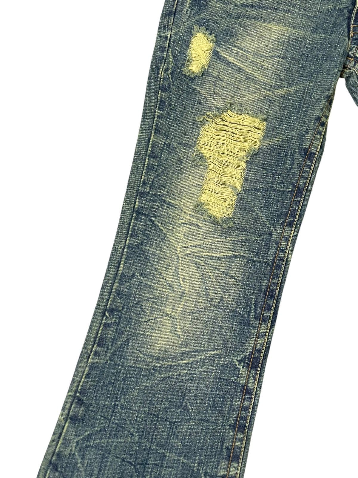 Japanese Brand New Flare Jeans Ghetto Distress Low Rise Boot Cut 1🟦0 Size US 31 - 6 Thumbnail