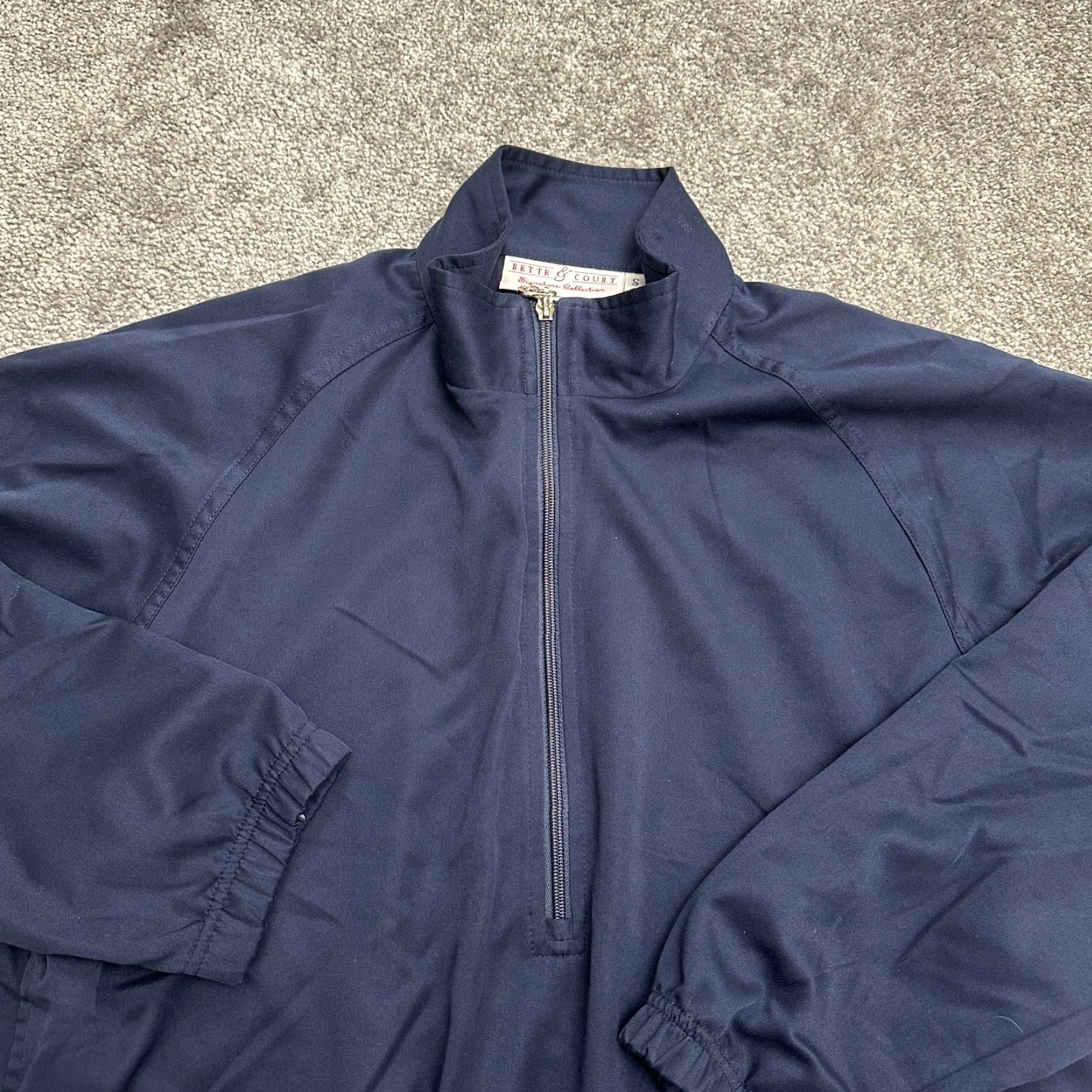 Vintage bet te & court Relaxed Fit 1/2 Zip Jacket Womens Small Navy Blue Raglan Sleeve Shirt Size S / US 4 / IT 40 - 3 Thumbnail