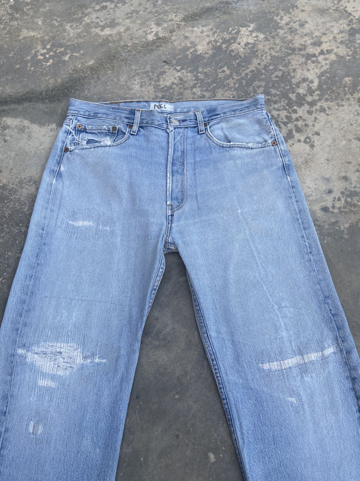Levi's Vintage Levi’s 501 Distressed Denim Pant Size US 34 / EU 50 - 4 Thumbnail