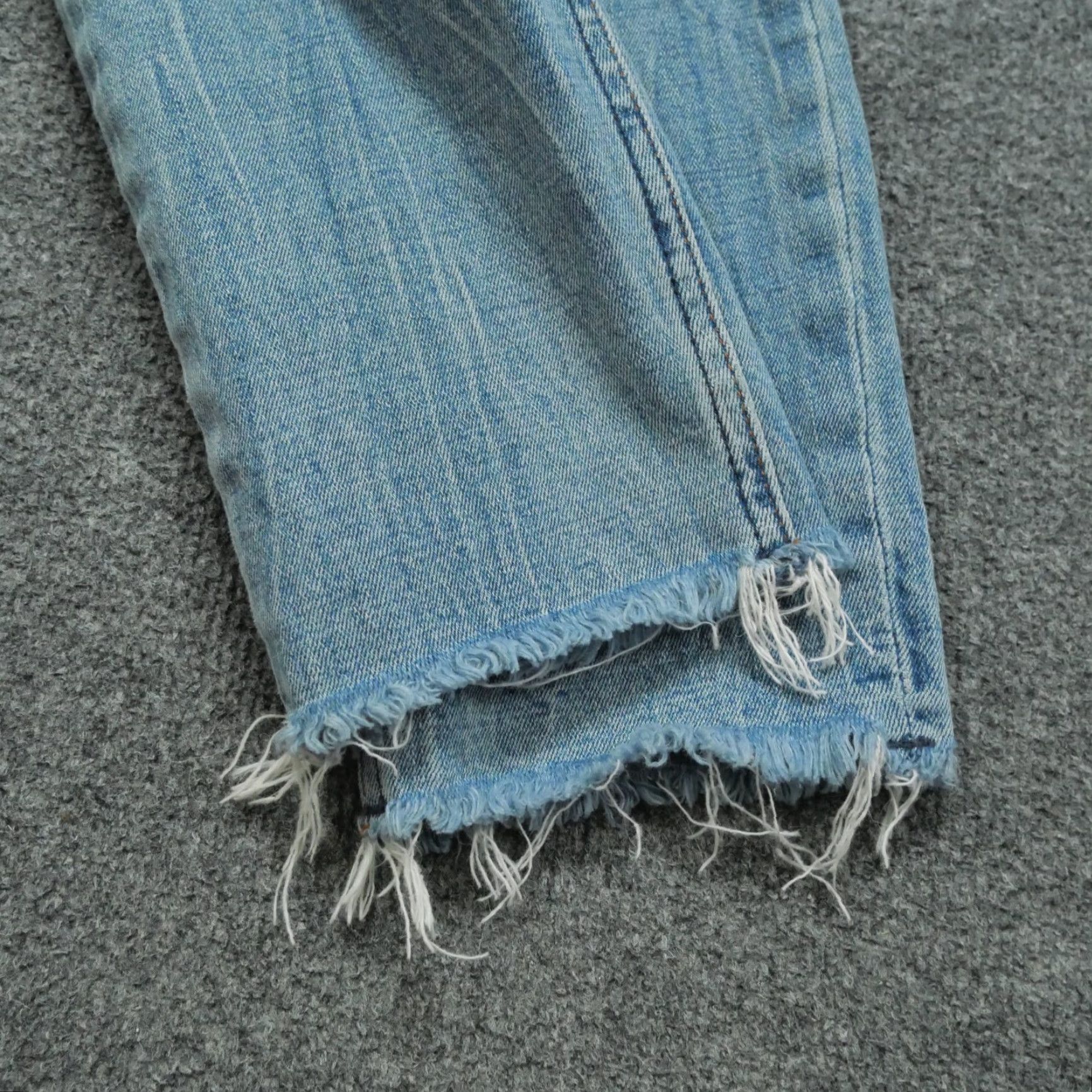 Abercrombie & Fitch Abercrombie & Fitch Jeans Womens 27 High Rise Slim Distressed Crop Blue Cotton Blend Denim Pockets Stretch 4R Regular Skinny Size 27" / US 4 / IT 40 - 6 Thumbnail