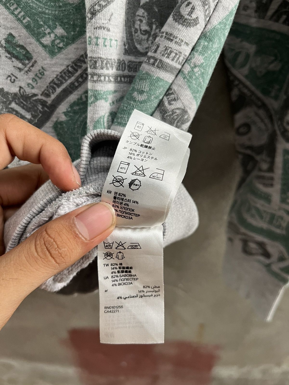 Hysteric Glamour × If Six Was Nine × Le Grande Bleu (L.G.B.) 💸Dollar Bill Allover Print Sweatshirt💸– 90s Money Crewneck Size US M / EU 48-50 / 2 - 11 Thumbnail