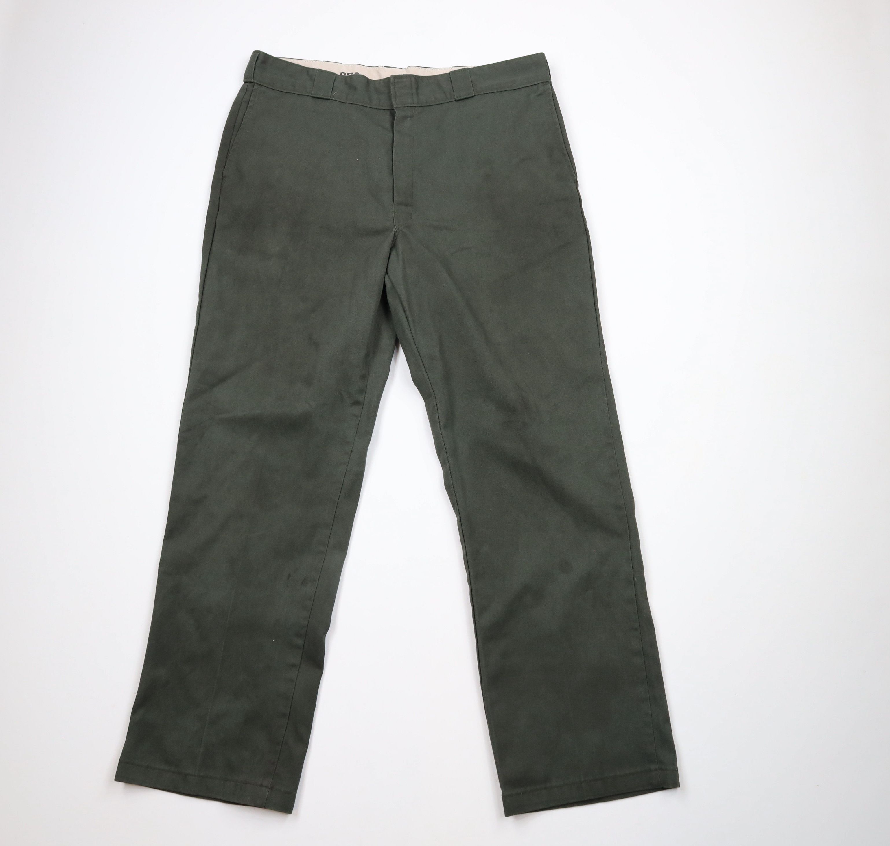 Dickies × Vintage Vintage Dickies Spell Out Wide Leg Original Fit Pants Green Size US 38 / EU 54 - 1 Thumbnail