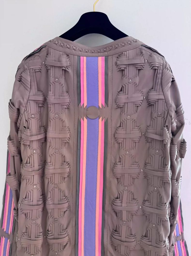 Versace Versace A heavily knitted long leather jacket Size S / US 4 / IT 40 - 5 Thumbnail