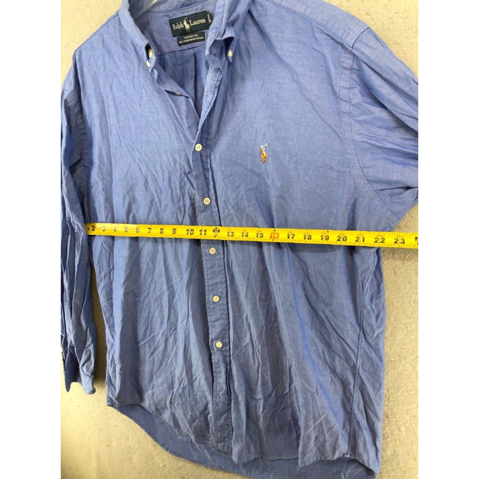 Ralph Lauren Ralph Lauren Mens Shirt 16 Blue Yarmouth Long Sleeve Button-Up 16 Blue Mens Shirt Long Sleeve 16 Blue Yarmouth Classic Preppy Size US L / EU 52-54 / 3 - 2 Thumbnail