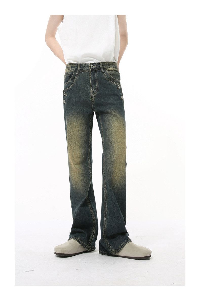 Japanese Brand Men's retro Cleanfit button-down flared washed jeans Size US 32 / EU 48 - 3 Thumbnail