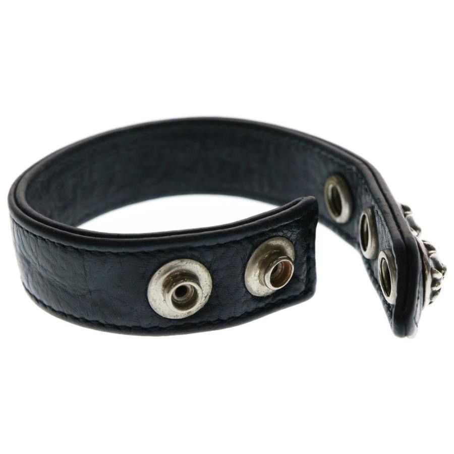 Chrome Hearts Chrome Hearts 3 Button 2 Snap Leather Bracelet