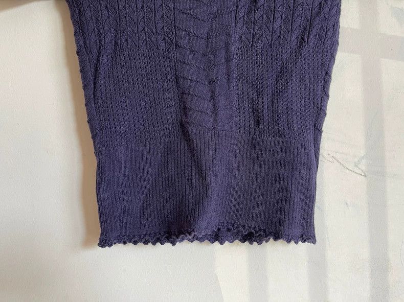 Vivienne Westwood Vivienne Westwood Purple wool wavy v-neck top Size S / US 4 / IT 40 - 5 Thumbnail