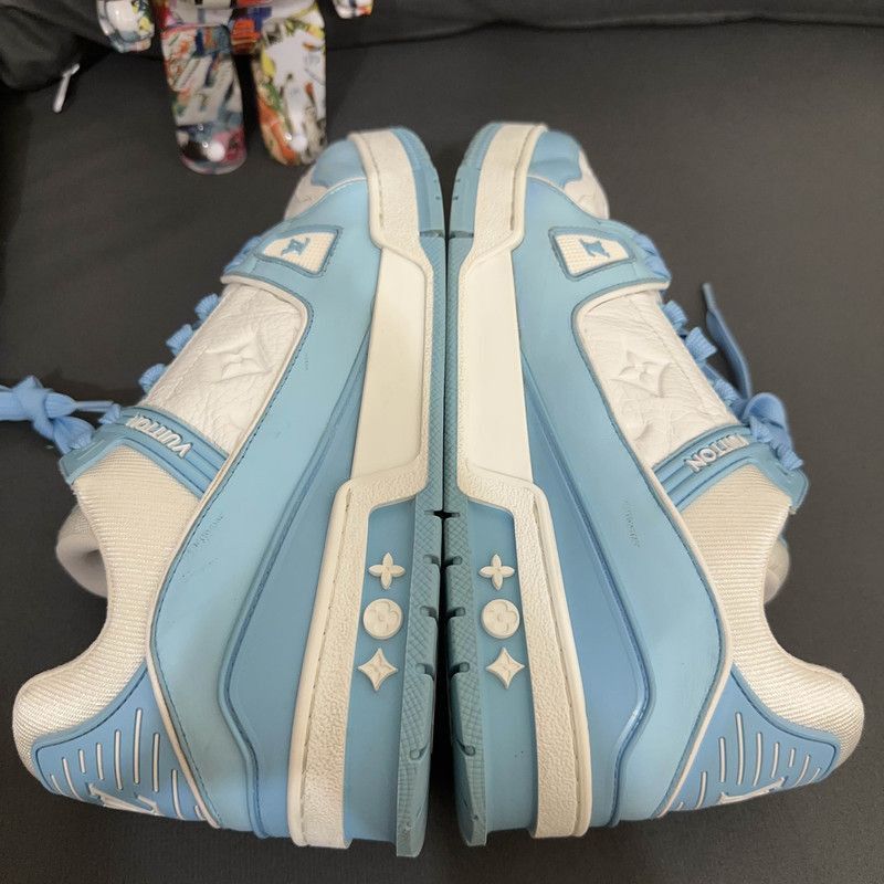 Louis Vuitton Louis Vuitton Blue and White Low-Top Sneakers Size US 8 / IT 38 - 5 Thumbnail