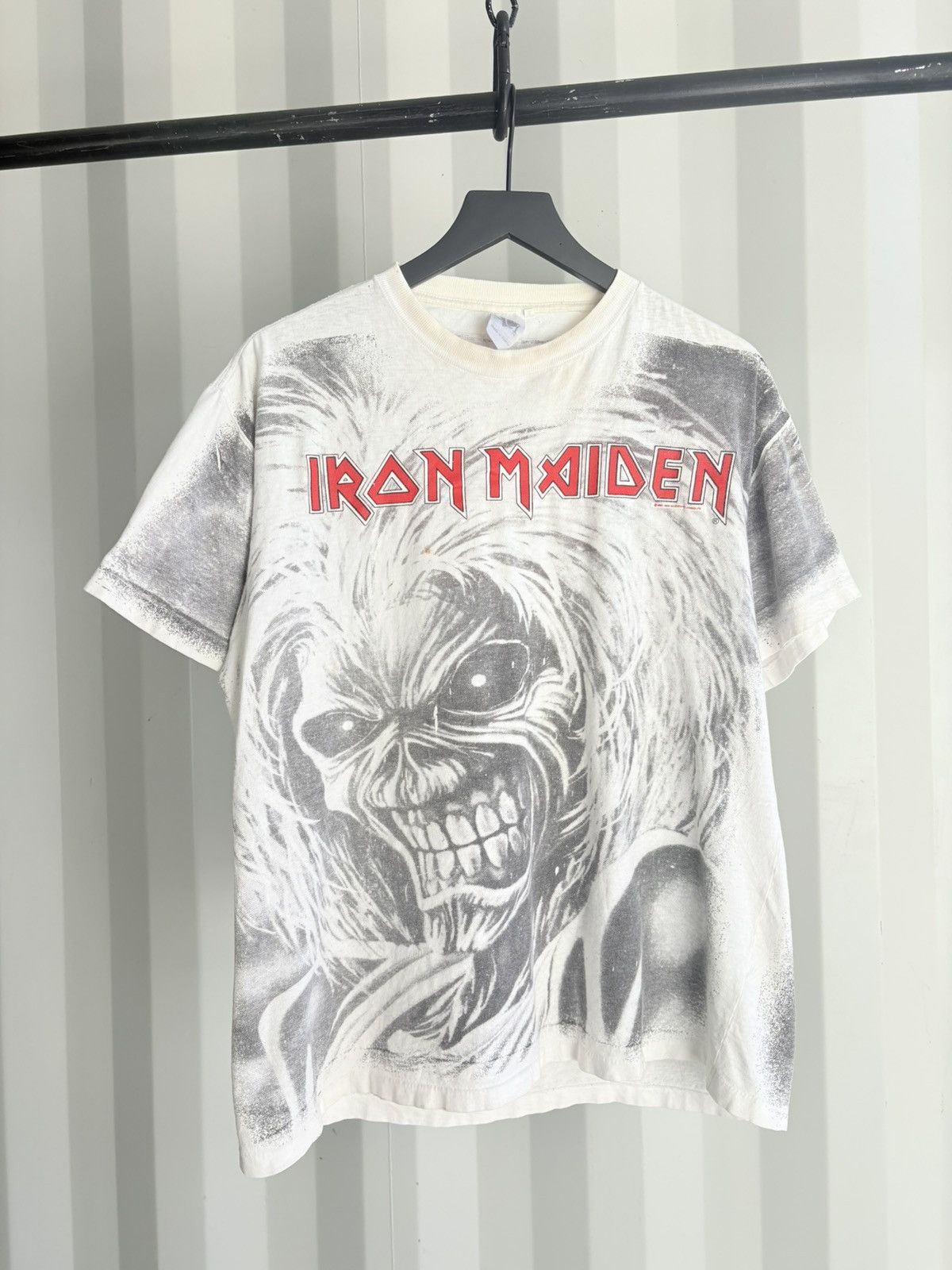 Band Tees Thrashed Iron Maiden Faded Distressed ERD GRUNGE WCC Harley Size US XL / EU 56 / 4 - 1 Thumbnail