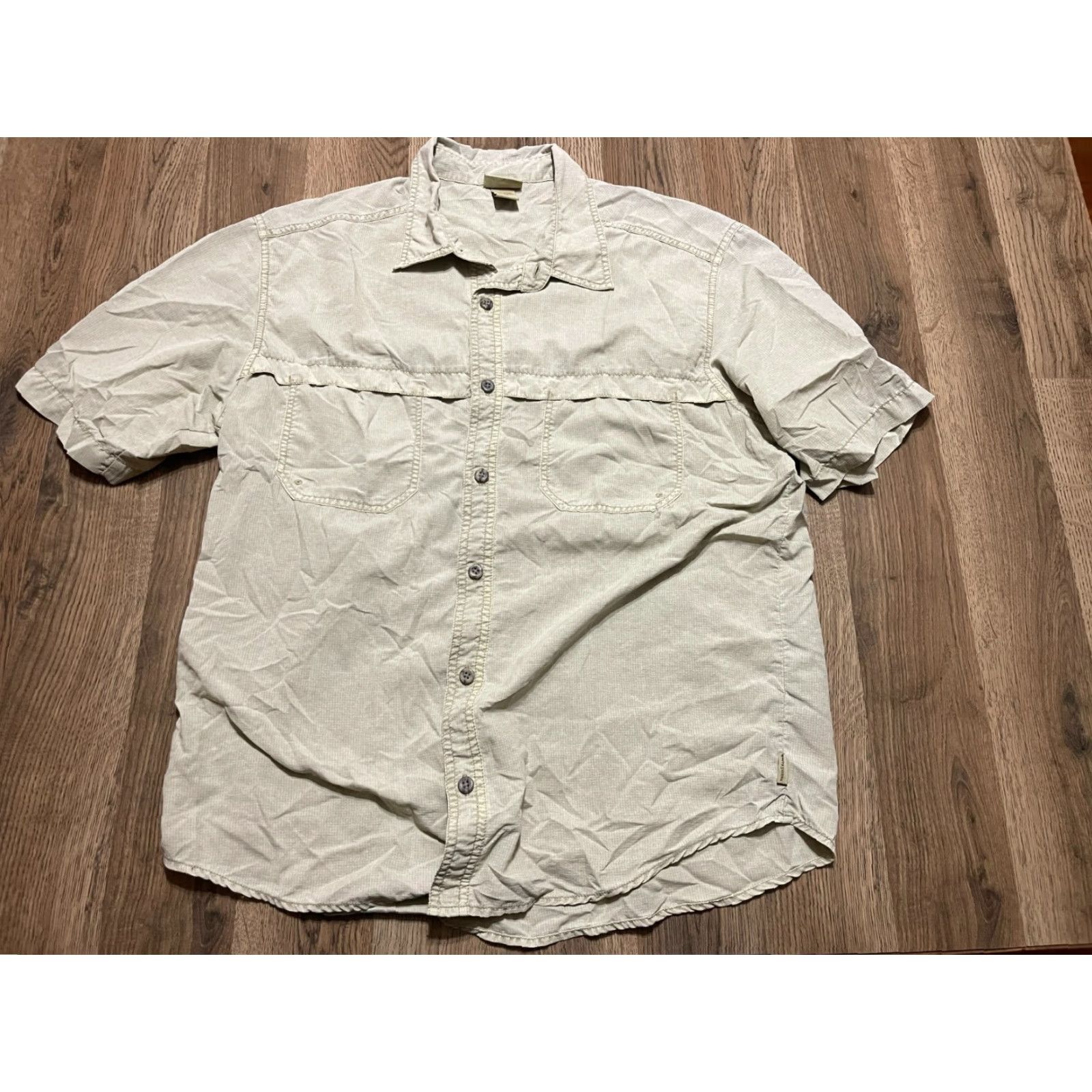 Vintage White Sierra Shirt Men M Brown Button-Up Short Sleeve Pockets Casual Regular Vintage: No (adapt to rules) Size US M / EU 48-50 / 2 - 2 Thumbnail