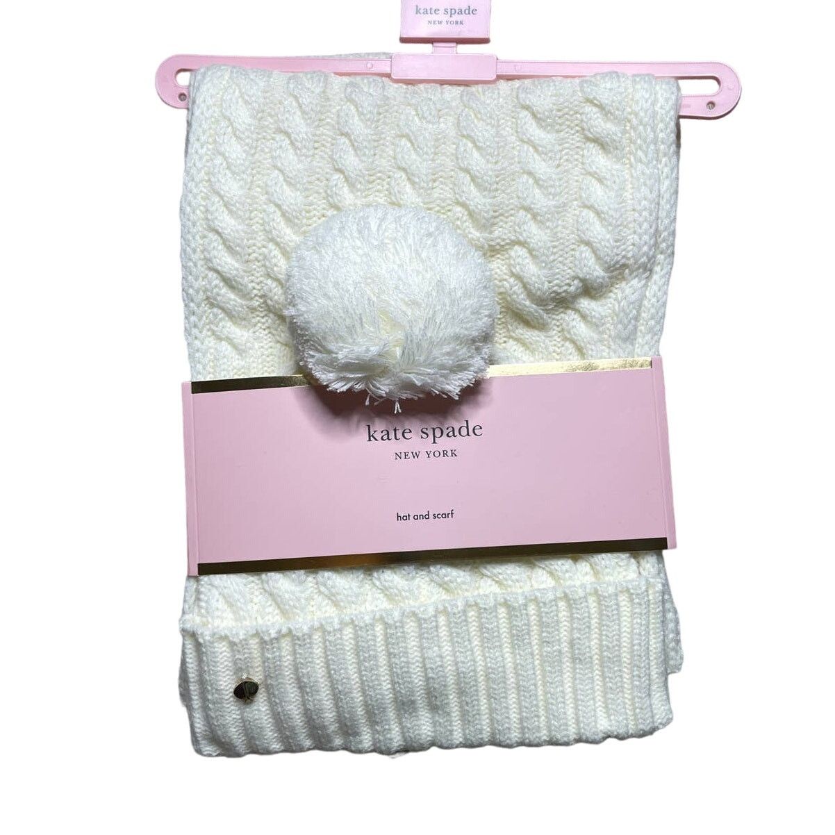 Kate Spade kate spade Cable-Knit Beanie Hat & Muffler scarf Set Cream Size ONE SIZE - 1 Thumbnail