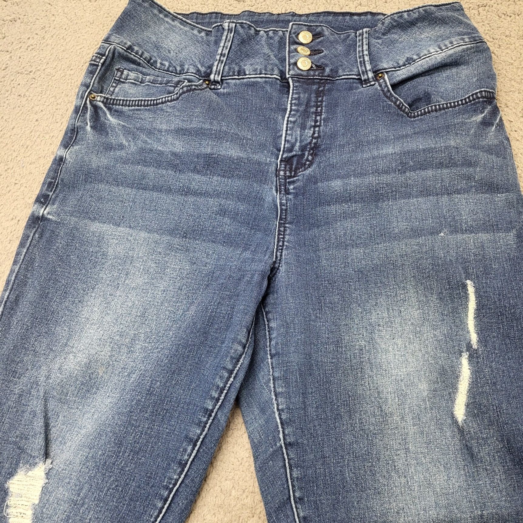 Vintage Royalty For Me Jeans Women’s Slim Stretch Skinny High Rise Distressed 14 Blue Denim Classic 5-Pocket Women Royalty For Me Jeans for Women Size 36" / US 14 / IT 50 - 4 Thumbnail