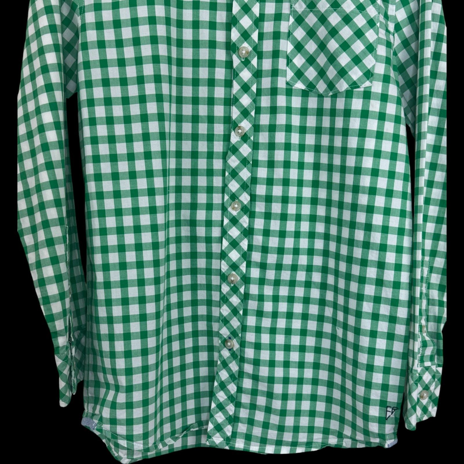 Eddie Bauer Eddie Bauer Kids XL Green White Gingham Long Sleeve Shirt Size US XL / EU 56 / 4 - 2 Thumbnail