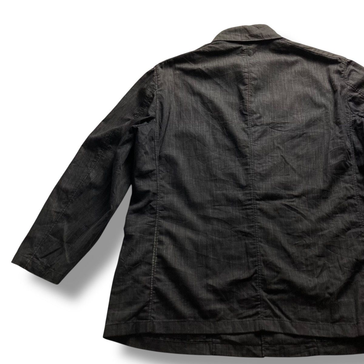 Issey Miyake 🇯🇵 VINTAGE INTERMEZZO BUTTON UP ABSTRACT DENIM CHORE JACKET Size US L / EU 52-54 / 3 - 7 Thumbnail