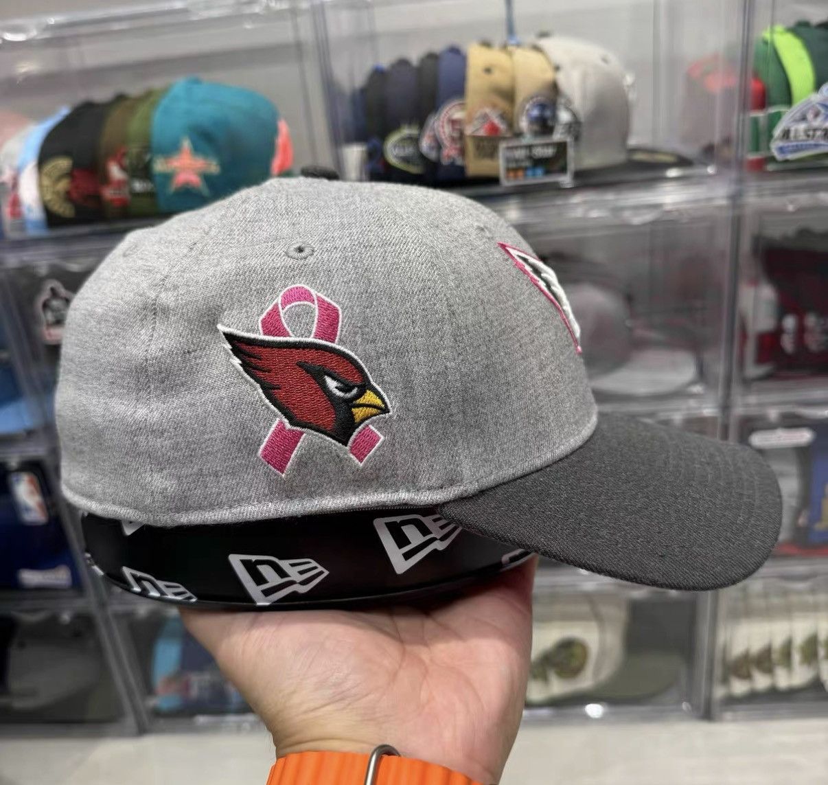 New Era New Era NFL Arizona Cardinals Pink Ribbon Baseball Cap J32 Size ONE SIZE - 3 Thumbnail