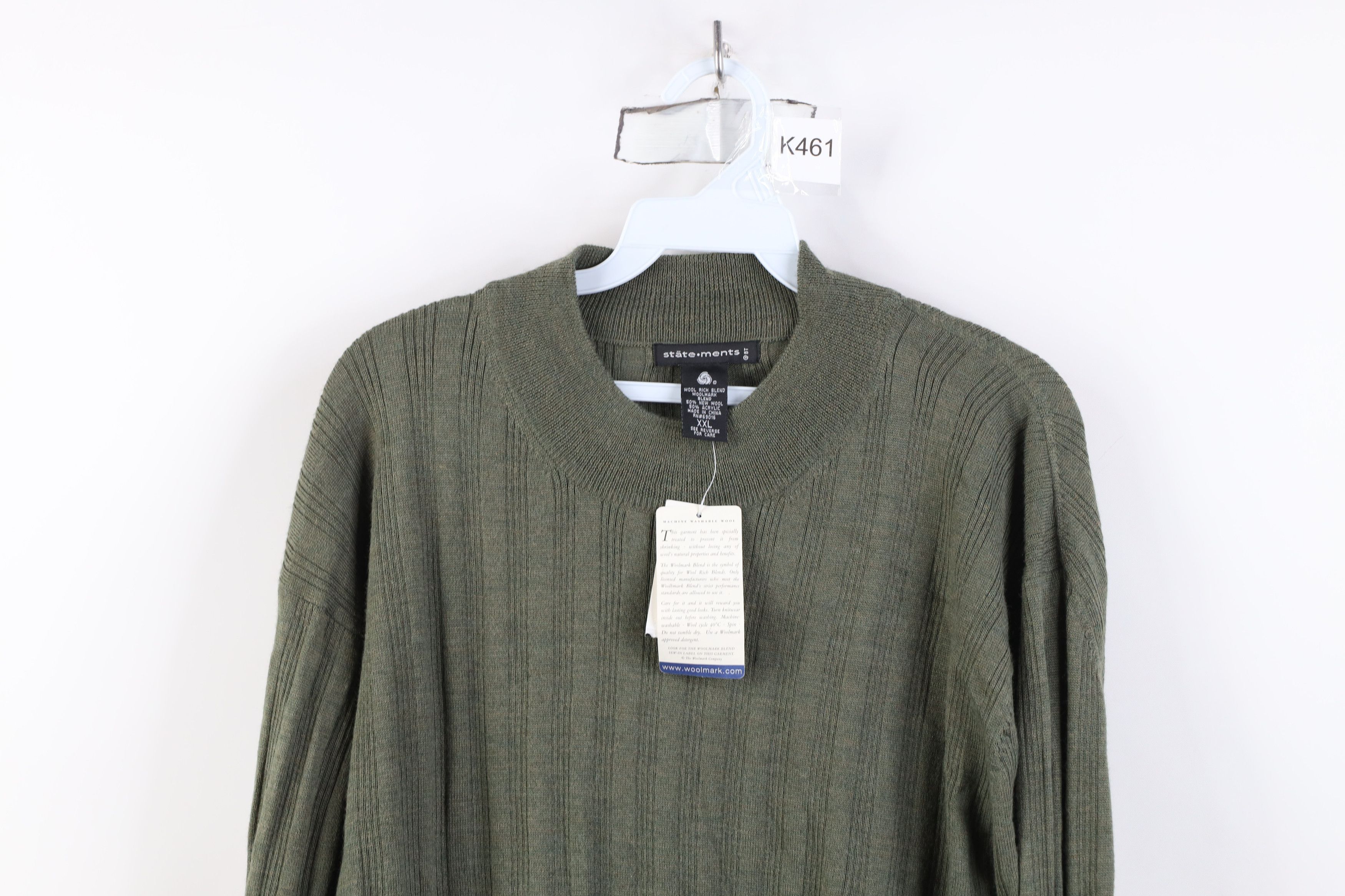 Vintage Deadstock Vintage 90s Streetwear Knit Mock Neck Sweater Size US XXL / EU 58 / 5 - 2 Thumbnail