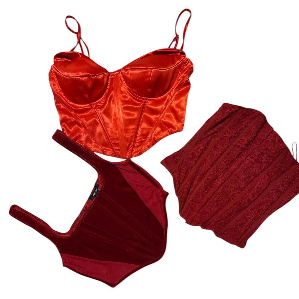 Forever 21 Red Satin and Lace Corset Tops Bundle Size M / US 6-8 / IT 42-44 - 1 Thumbnail